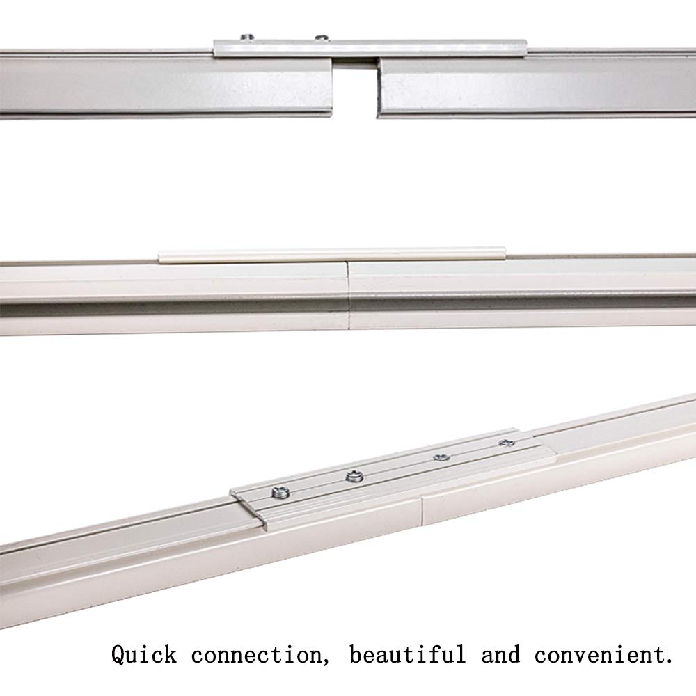 3.6ft Upgraded Aluminum Curtain Track - Extension Rod for Ceiling & Wall Mount | Perfect for Living Room, Picture Windows & Room Dividers with Runners & Hooks (White) | Ideal for Home Decor, Office Partitions & Window Treatments