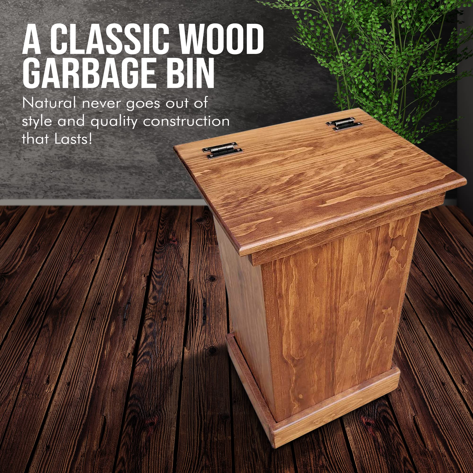 Amish-Made Wooden Hidden Trash Can Cabinet - Handcrafted Cherry Kitchen Waste Bin with Concealed Design | Stylish Storage Solution for Kitchens, Bathrooms & Offices