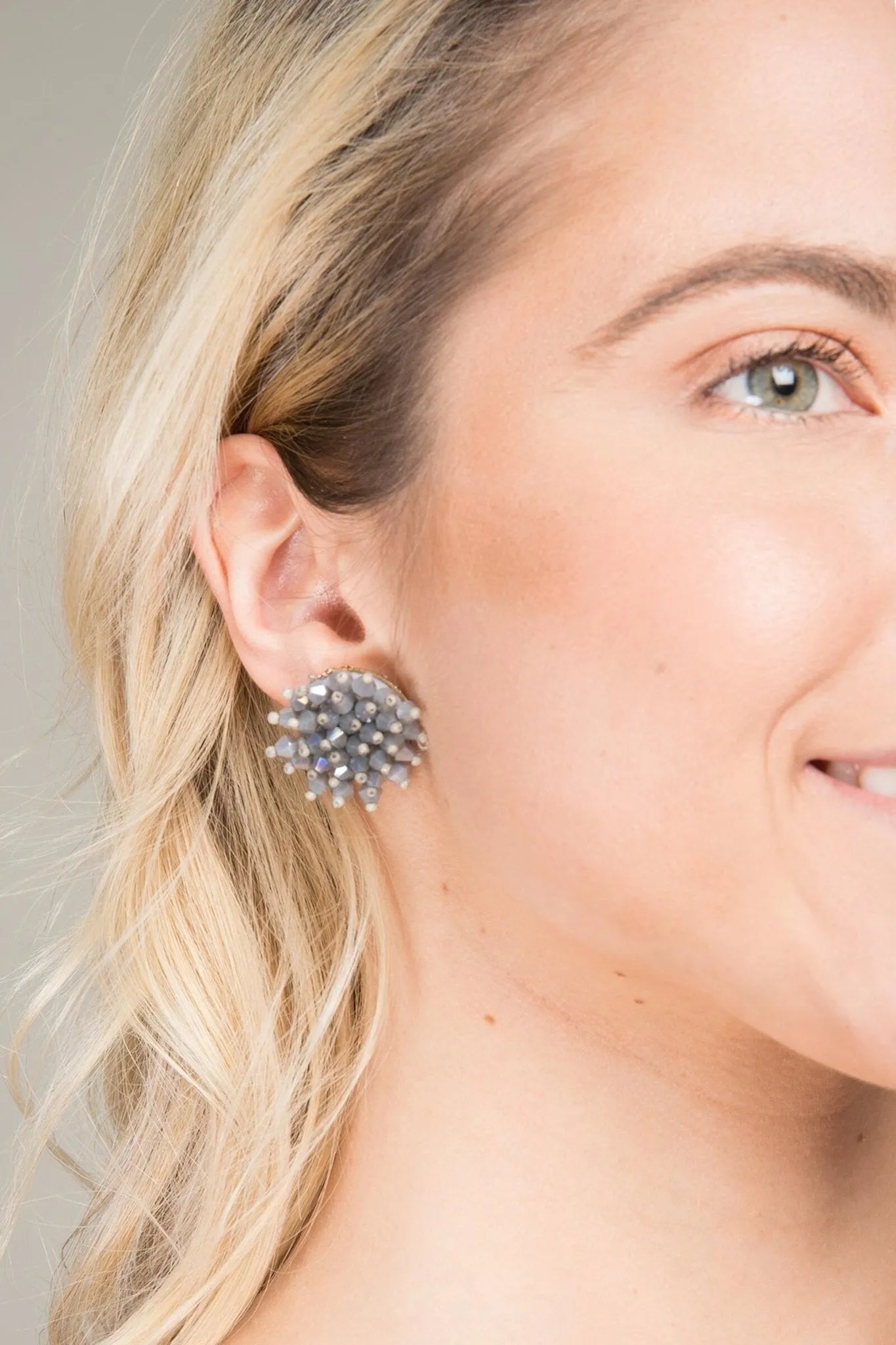 Sparkling Glass Bead Cluster Stud Earrings for Women - Elegant Dainty Jewelry Gift for Birthday, Anniversary & Everyday Wear
