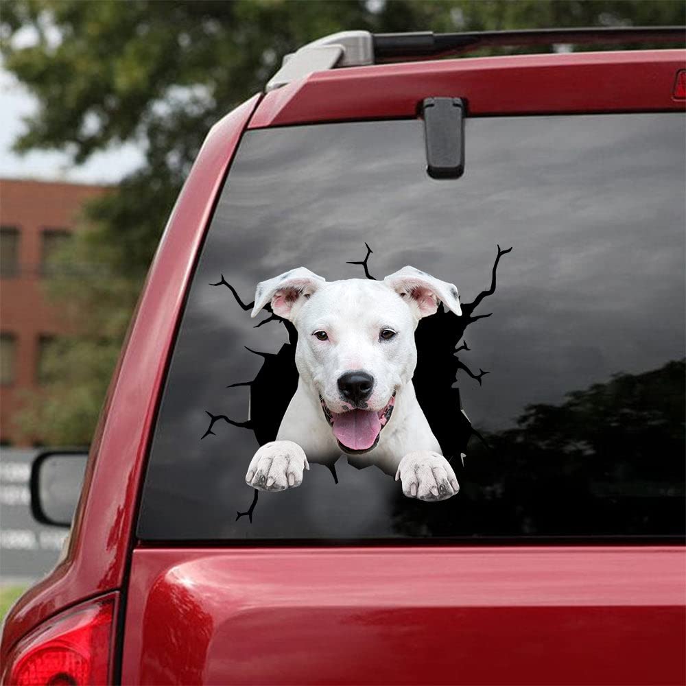 Pitbull Dog Crack Car Sticker - Vinyl Decal for Dog Lovers & Car Windows
