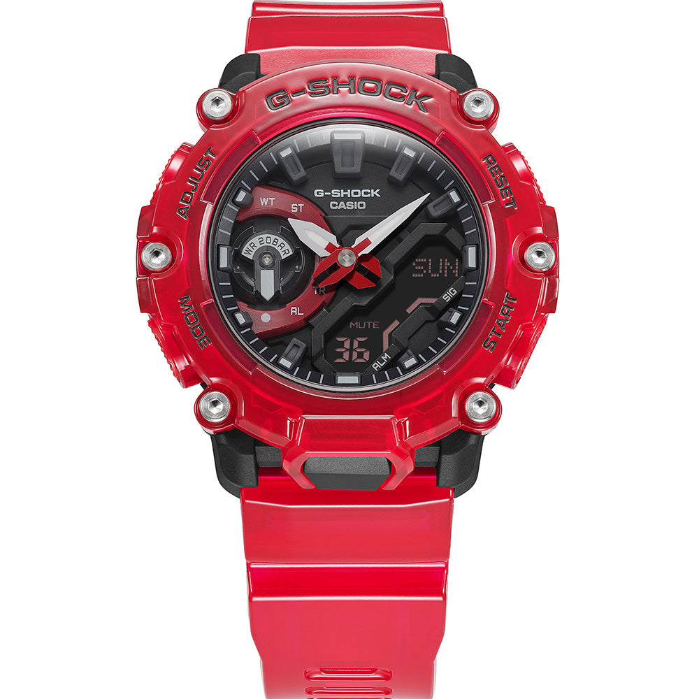 Casio G-Shock GA2200SKL-4A Red Sound Wave Digital Watch - Stylish & Durable for Outdoor, Sports & Everyday Wear