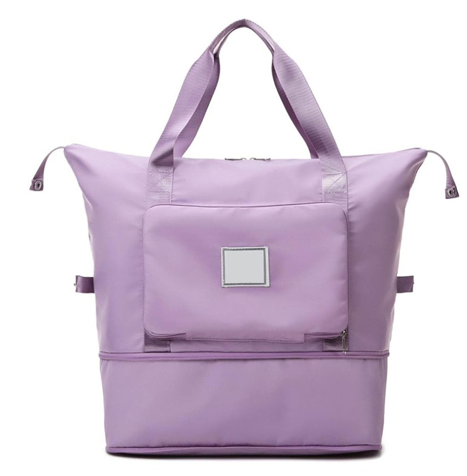 Large Capacity Waterproof Foldable Travel Duffel Bag - Lightweight Carry-On Luggage for Women & Men with Wet Pocket - Perfect for Gym, Beach, Camping & Weekend Getaways (Light Purple)