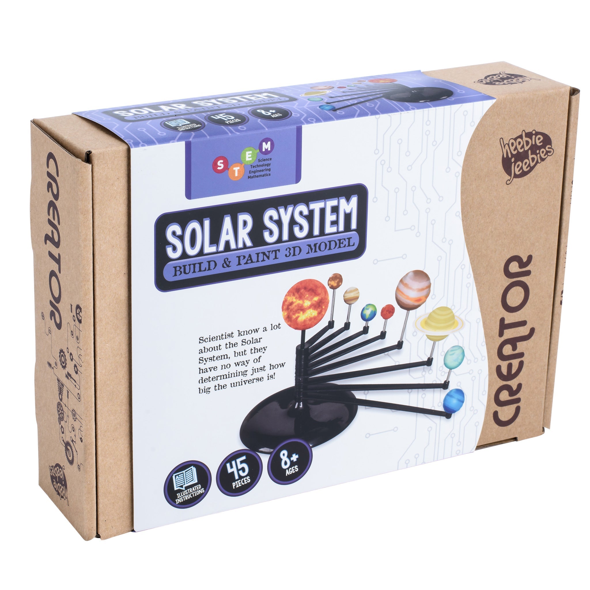 HEEBIE JEEBIES Creator Solar System Model Kit - Educational STEM Toy for Kids & Adults - Perfect for Science Classrooms, Home Learning & Astronomy Enthusiasts