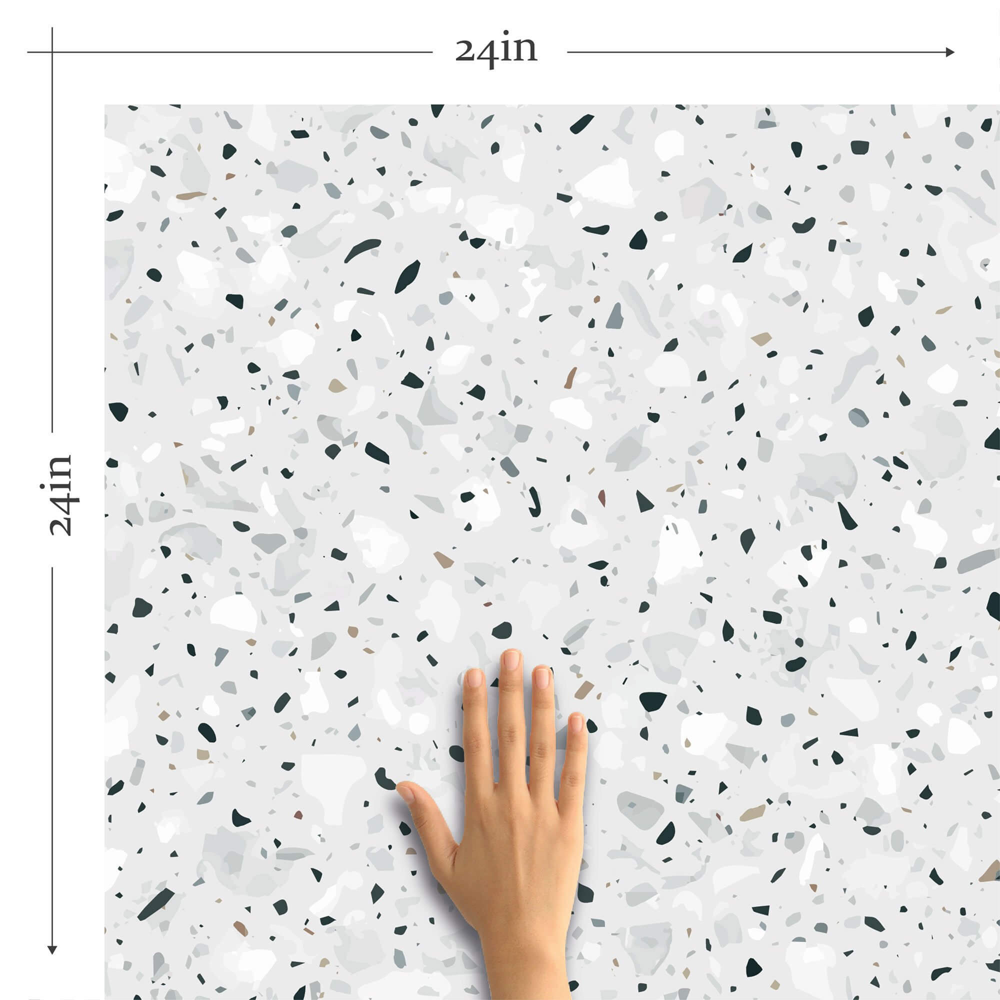 Gray Terrazzo Peel and Stick Removable Wallpaper - Self-Adhesive Decorative Wall Covering for Bedroom, Living Room, Kitchen & Office Decor