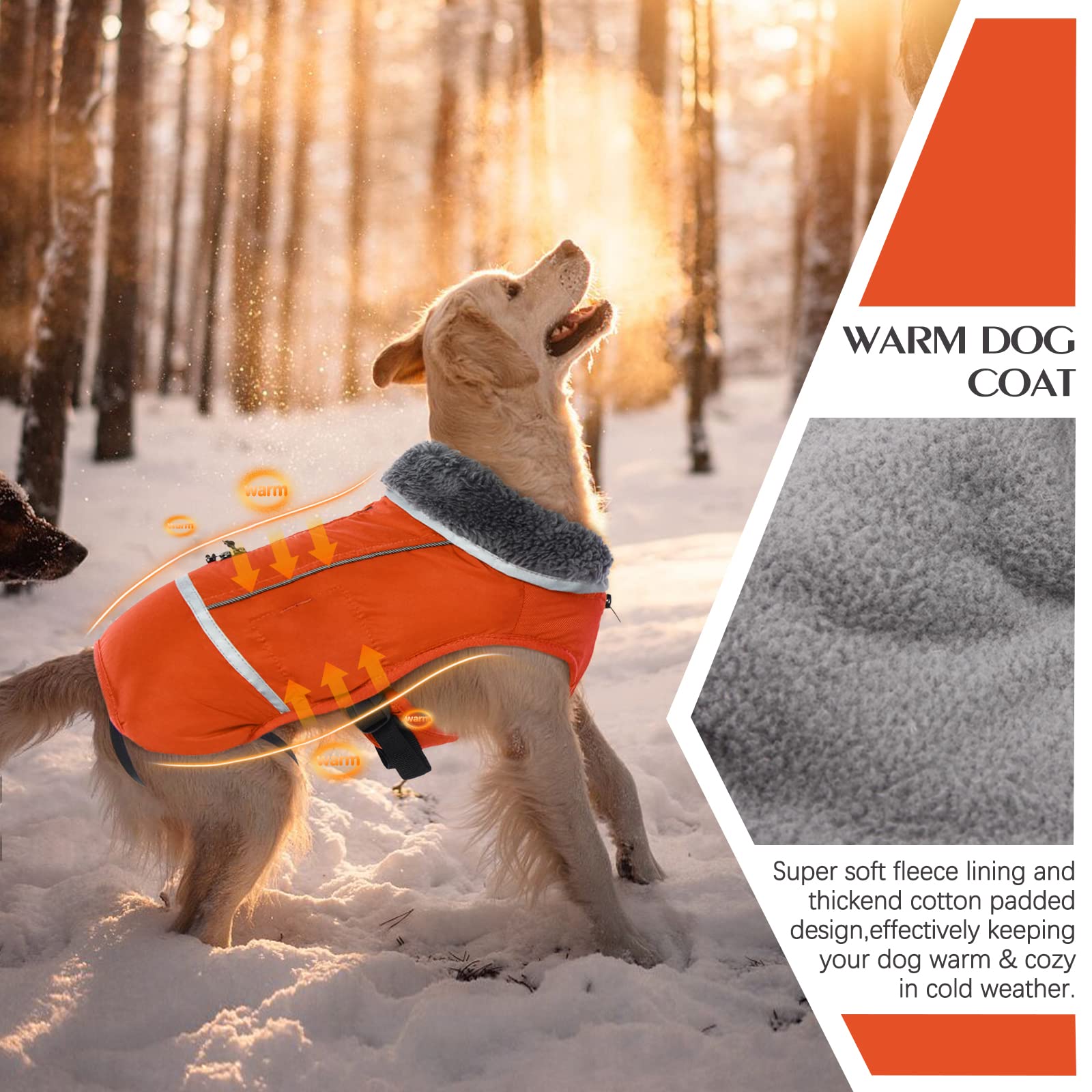 QBLEEV Reflective Waterproof Dog Winter Coat - Fleece-Lined Turtleneck Jacket for Small, Medium & Large Dogs | Cold Weather, Snow & Christmas Pet Apparel | Ideal for Outdoor Walks, Winter Adventures & Holiday Photos