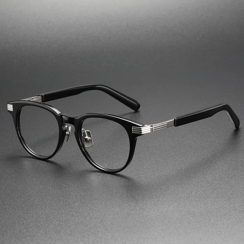 Aimee Unisex Full Rim Round Acetate Eyeglasses 12011 - Stylish & Durable Eyewear for Men & Women - Perfect for Reading, Work & Everyday Fashion