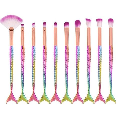 KAARM 10-Piece Professional Makeup Brush Set - Fish Tail Eye Makeup Brushes for Eyeshadow, Concealer, Eyeliner & Brow Blending | Perfect for Daily Makeup, Travel & Professional Use