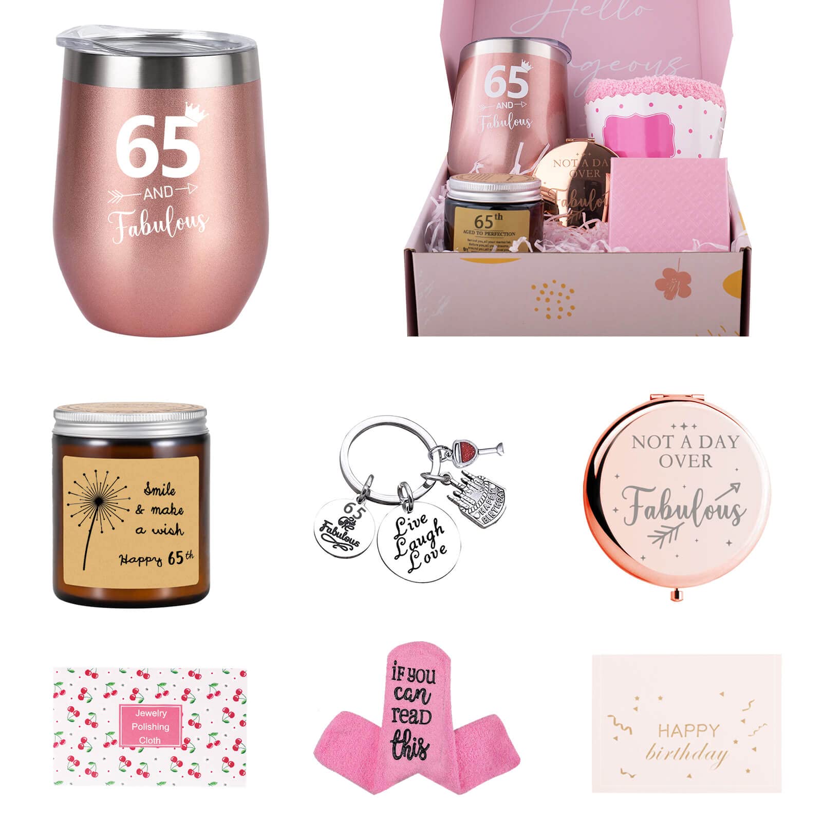 65th Birthday Gifts for Women - 1958 Themed Gift Basket for Grandma, Mom, Friend | Funny & Fabulous 65 Year Old Woman Present | Perfect for Birthday Parties, Retirement Celebrations & Special Occasions