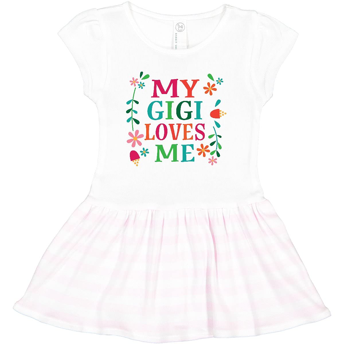 Inktastic My Gigi Loves Me Girls Toddler Dress - Cute Cotton Casual Outfit for Baby Girls, Perfect for Family Photos, Playdates & Special Occasions