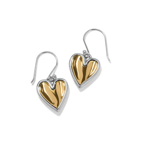 Brighton Cascade Heart Reversible French Wire Earrings - Silver & Gold Tone Dangle Earrings for Women, Perfect for Valentine's Day Gifts, Date Night & Special Occasions