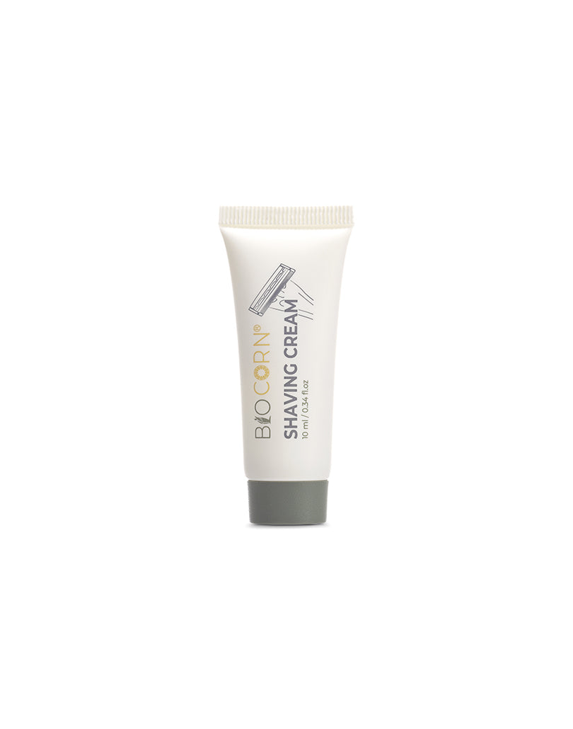 (144/288 Pack) BIOCORN Shaving Cream - Travel Size 10ml (0.34oz) for Men & Women - Smooth Shave for Hotel, Gym, Camping & Airplane Travel