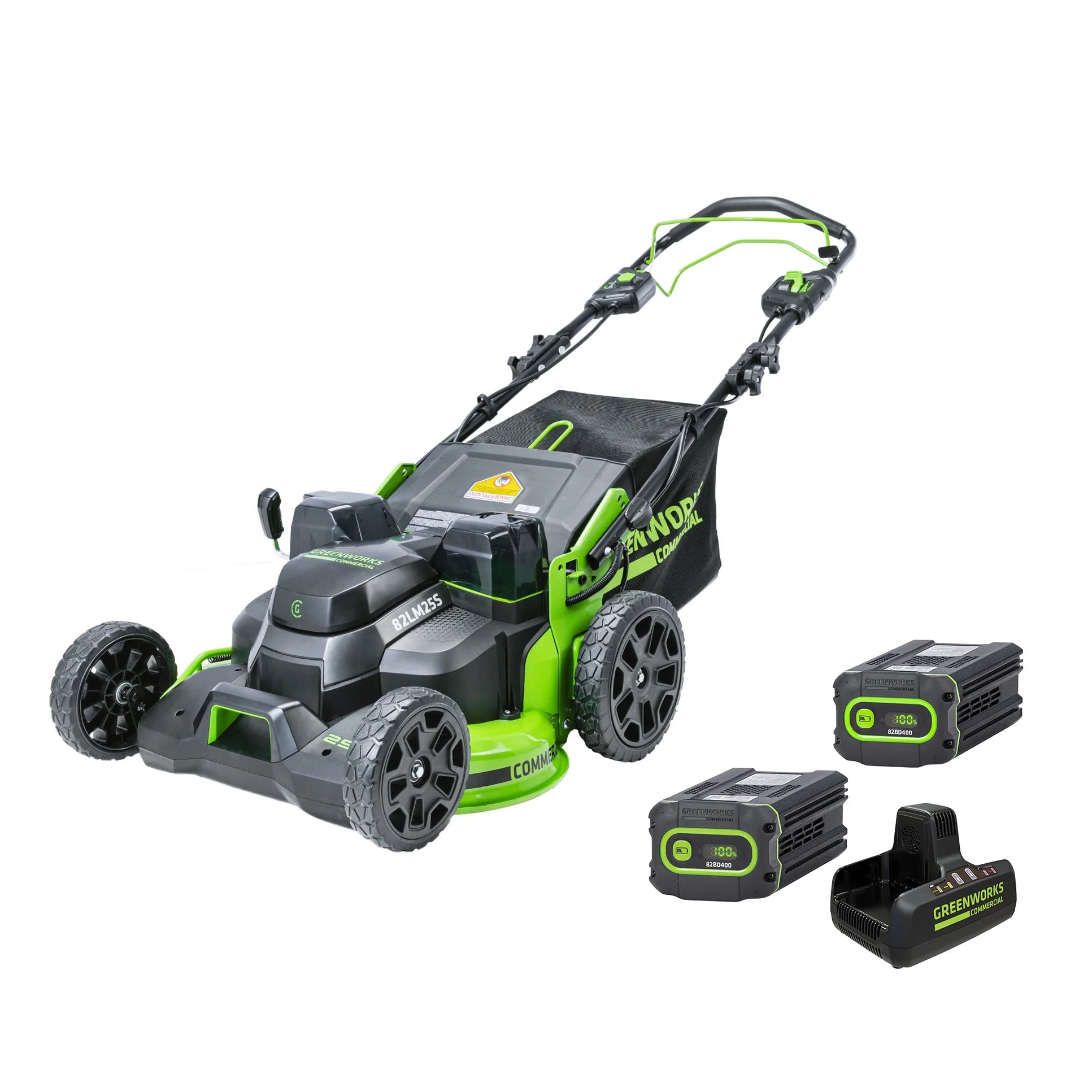 82V 25-Inch Self-Propelled Cordless Lawn Mower with 2 x 4Ah Batteries & Fast Dual Port Charger - Perfect for Large Yards, Landscaping, and Professional Lawn Care