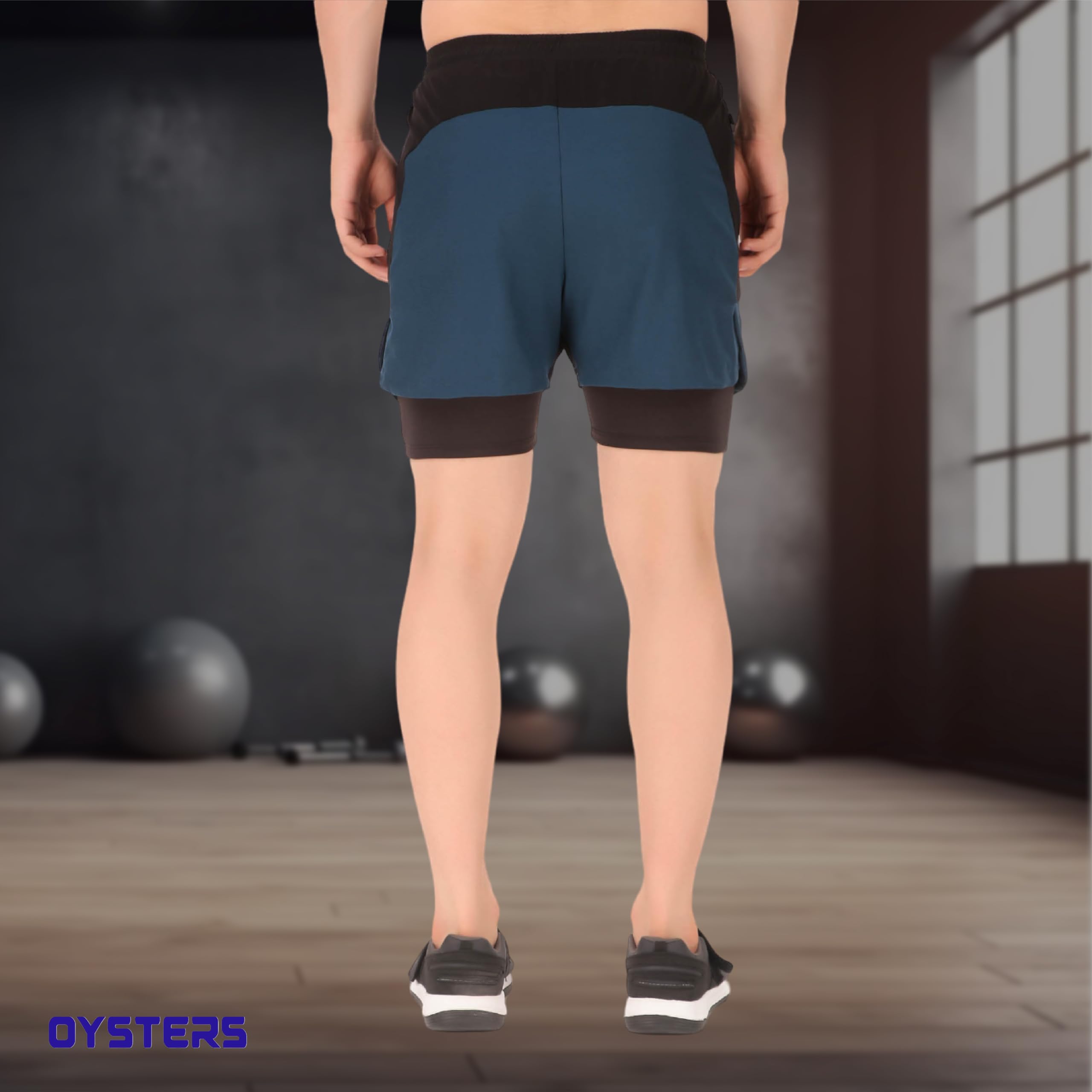 **Men's 2-in-1 Quick Dry Running Shorts with Phone Pockets - Gym & Athletic Workout Shorts for Jogging, Training & Outdoor Activities**
