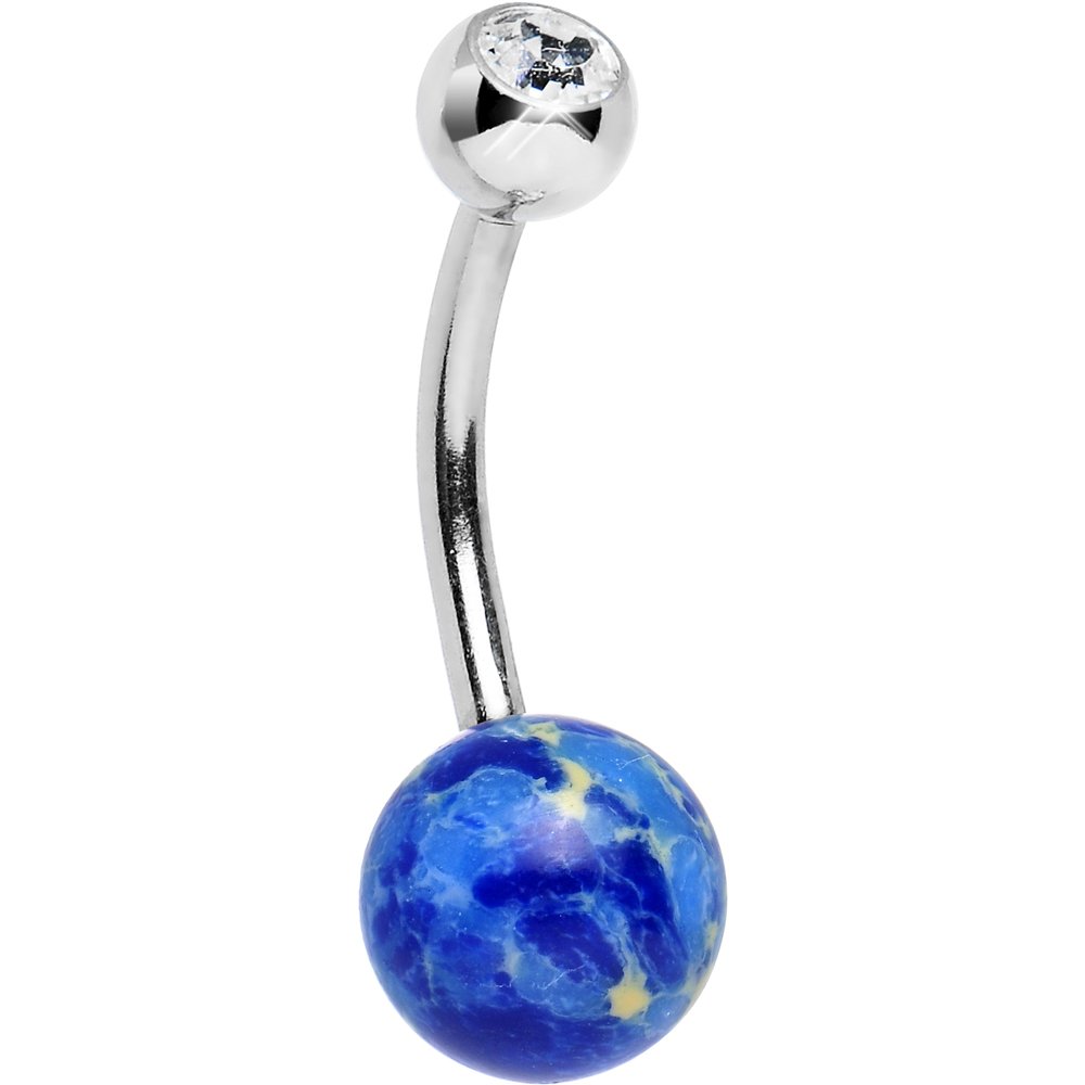 Body Candy Clear Sparkle Cosmic Blue Belly Button Ring - Hypoallergenic Navel Piercing Jewelry for Women, Trendy Body Jewelry for Belly Button - Perfect for Parties, Beach & Summer Outfits