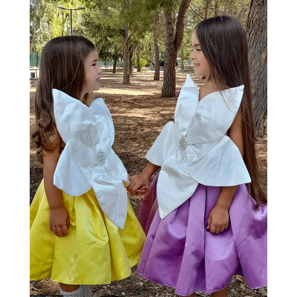 Baby Girl & Toddler Flower Bow Pageant Dress | Birthday Party Princess Gown | Perfect for Pageants, Birthday Parties & Special Occasions