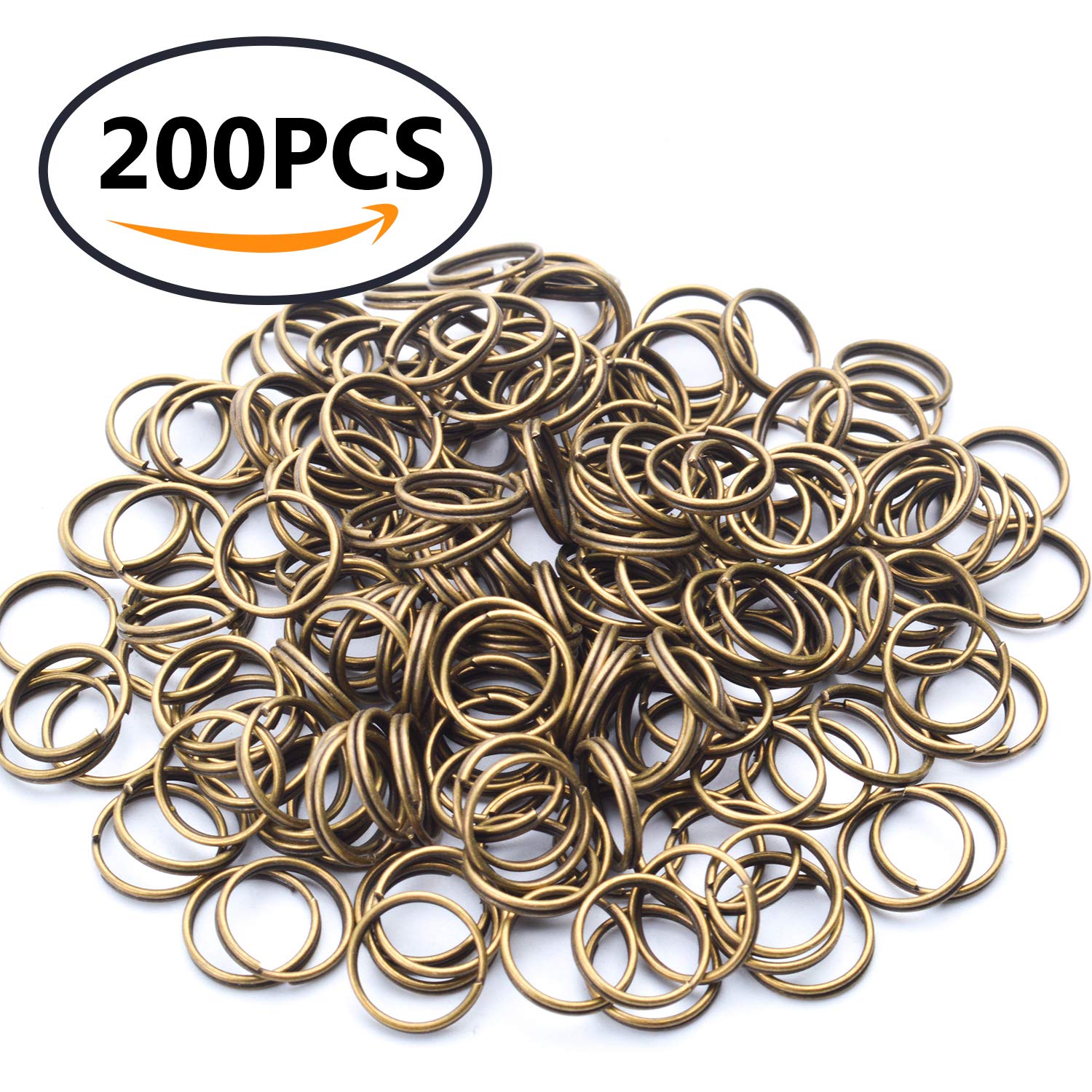 BronaGrand 200-Piece Small Bronze Key Rings - 10mm Split Ring Keychains for Key Organization | Perfect for Keychains, DIY Crafts, Jewelry Making & Home Organization