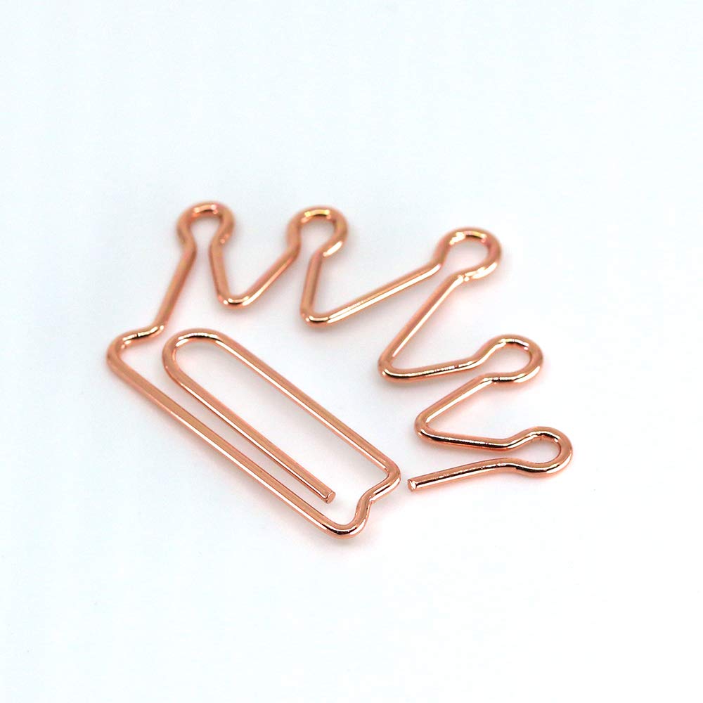 Crown Shaped Small Paper Clips - 20pcs Cute Office & School Supplies for Bookmarking, Wedding Invitations, Valentine Decorations - Fun Planner Accessories for Parties & Gifts