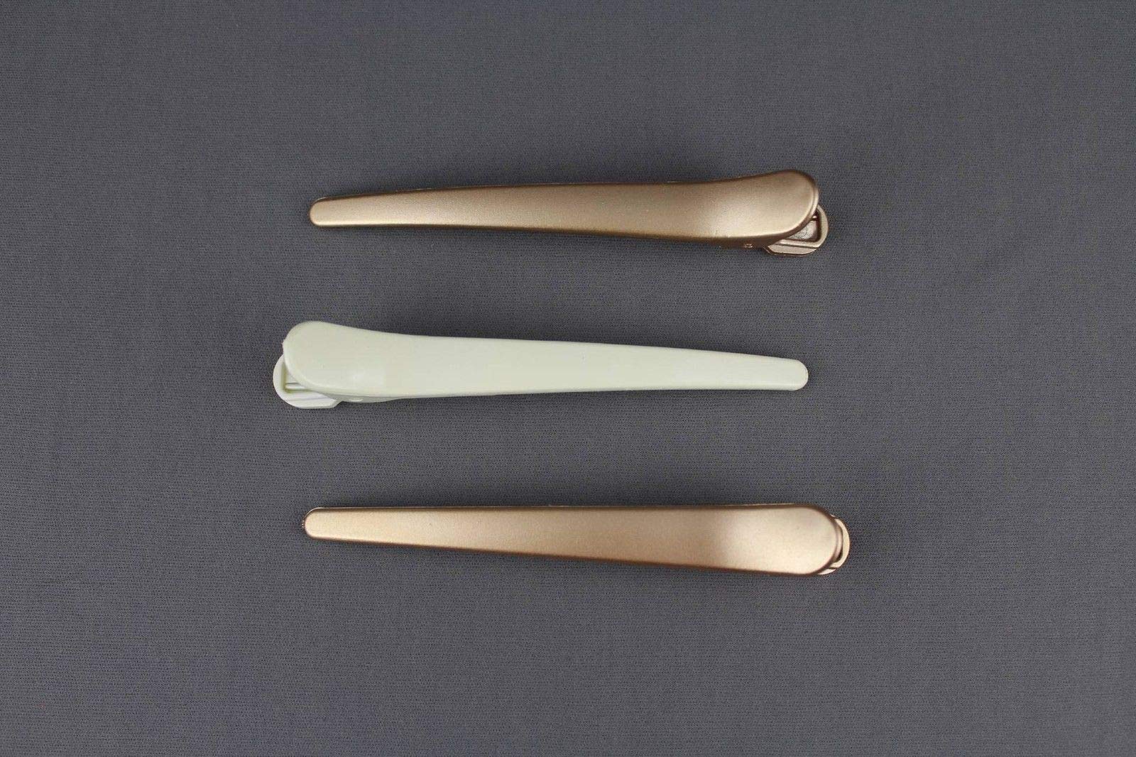 Gold Alligator Hair Clips Set of 3 - Salon Style Hair Claw Clamps for Women & Girls - Perfect for Ponytails, Updos & Styling - Great for Parties, Weddings & Everyday Use