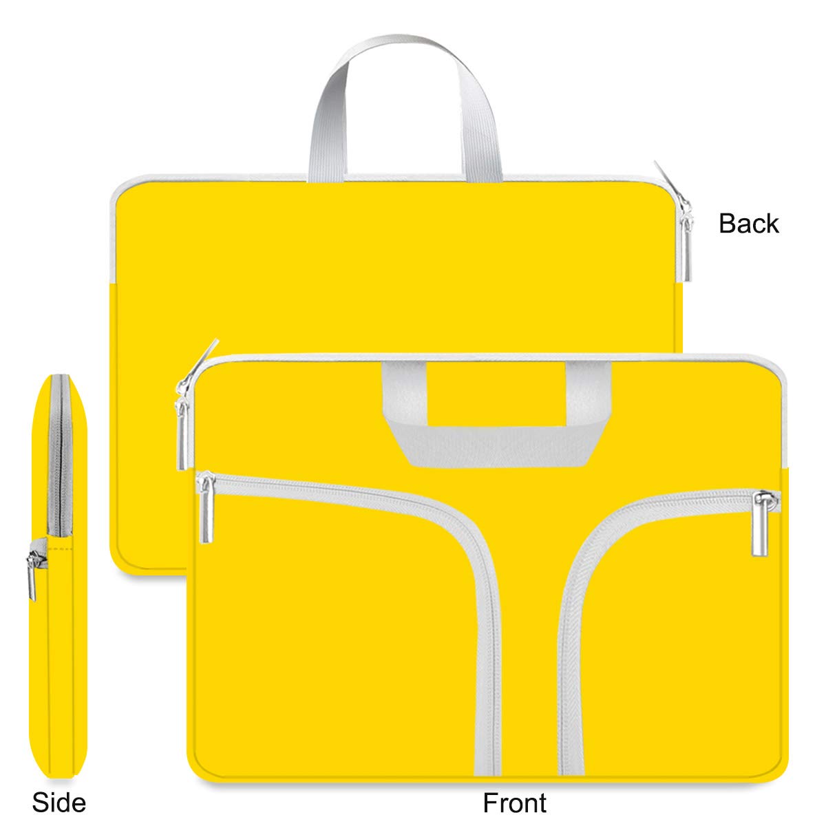 HESTECH 11.6-12.3 Inch Chromebook Case - Neoprene Laptop Sleeve with Handle for Acer R11, HP Stream, Samsung, Surface Pro X/7/6/5/Go, MacBook Air/Pro M2 M1 - Protective Computer Bag in Yellow - Perfect for School, Office & Travel