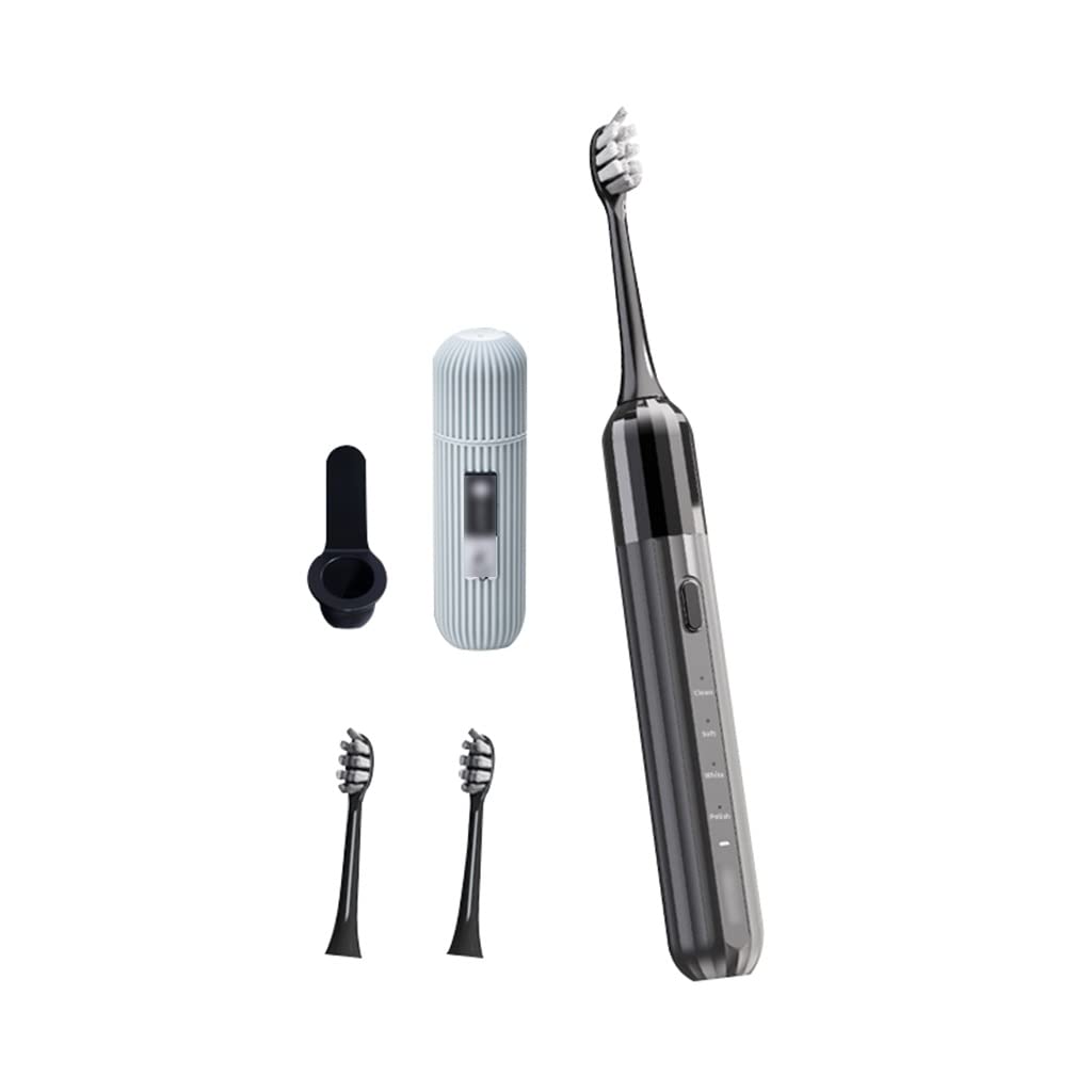 Electric Toothbrush for Adults - Soft Bristles, Sonic Technology, Waterproof & Rechargeable (Black, 24cm) - Perfect for Travel & Daily Oral Care
