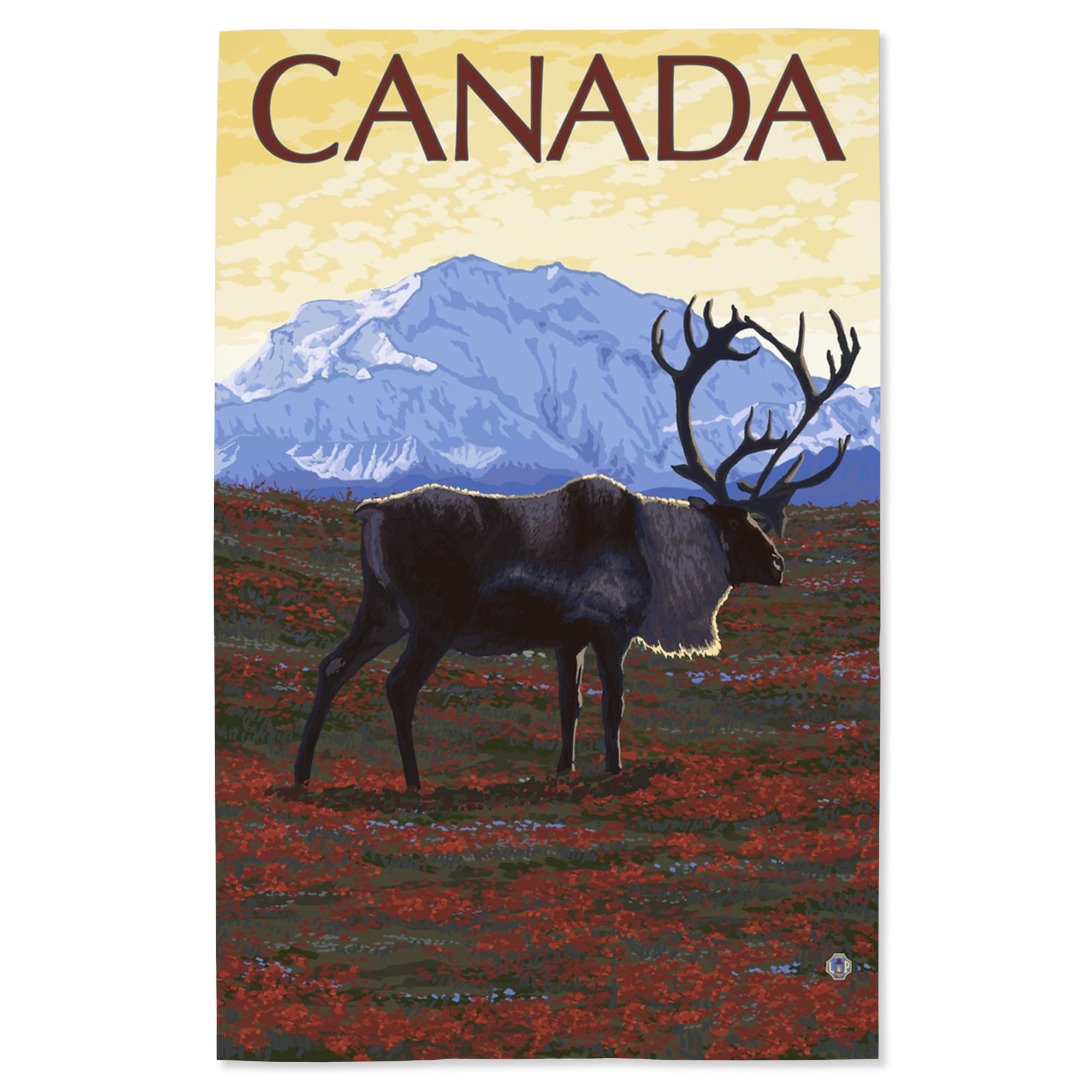Lantern Press 16x24 Inch Giclee Art Print - Canadian Caribou Wall Decor for Living Room, Bedroom & Office