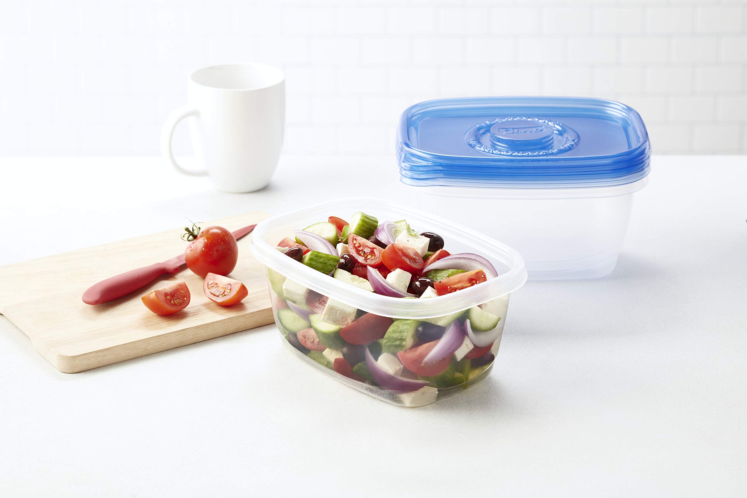 GladWare Deep Dish Food Storage Containers - 3 Pack Large Rectangle Containers with Airtight Glad Lock Seal, Holds 64oz (2L) | BPA-Free, Microwave & Freezer Safe | Perfect for Meal Prep, Leftovers & Bulk Food Storage