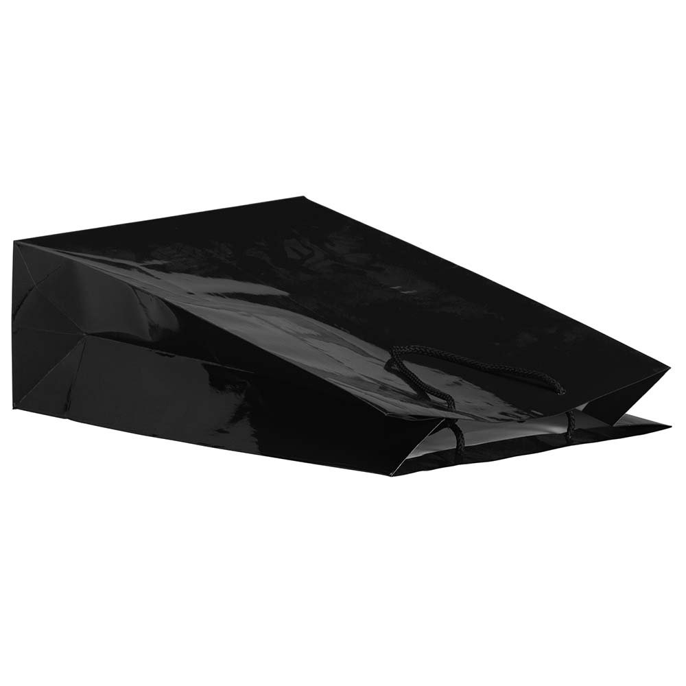 Premium Black Glossy Gift Bags with Rope Handles - X-Large for Party Favors