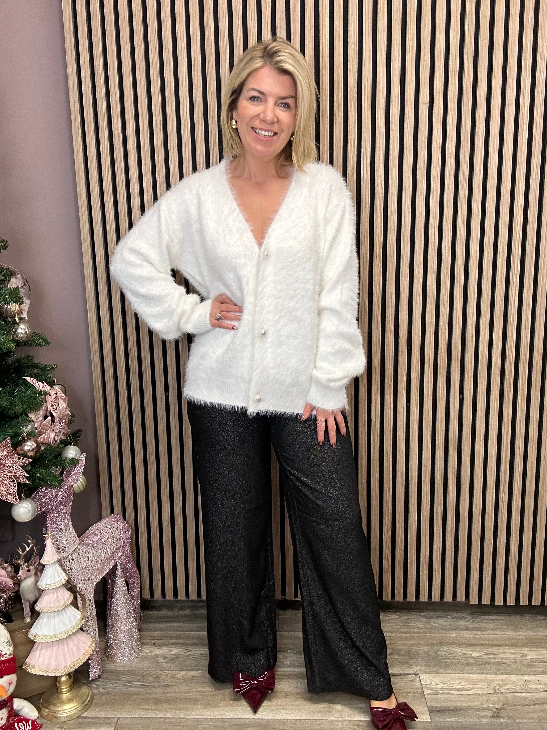 Anastasia Knit Cardigan for Women - Soft White Open Front Sweater | Cozy Fall & Winter Layering, Casual Outfits & Office Wear