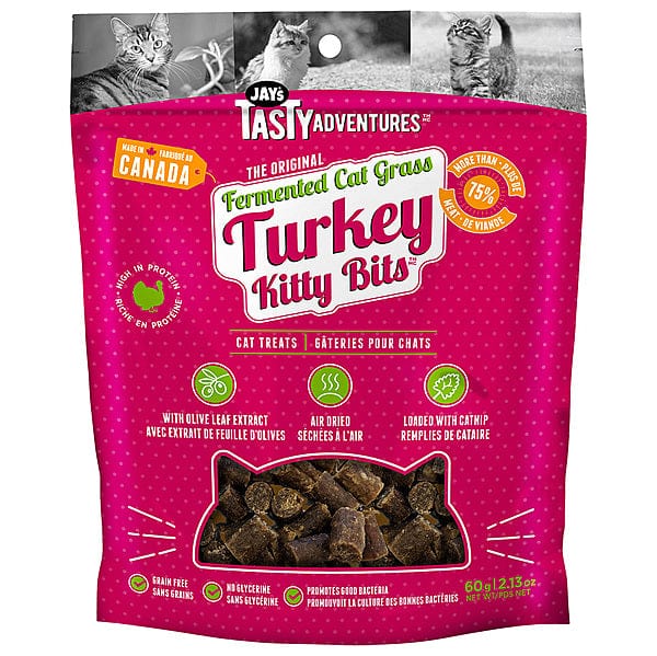 Jay's Turkey Kitty Bits Cat Treats - Grain-Free, Protein-Rich Natural Cat Snacks for Indoor & Outdoor Cats - Perfect for Training, Rewards and Bonding Moments