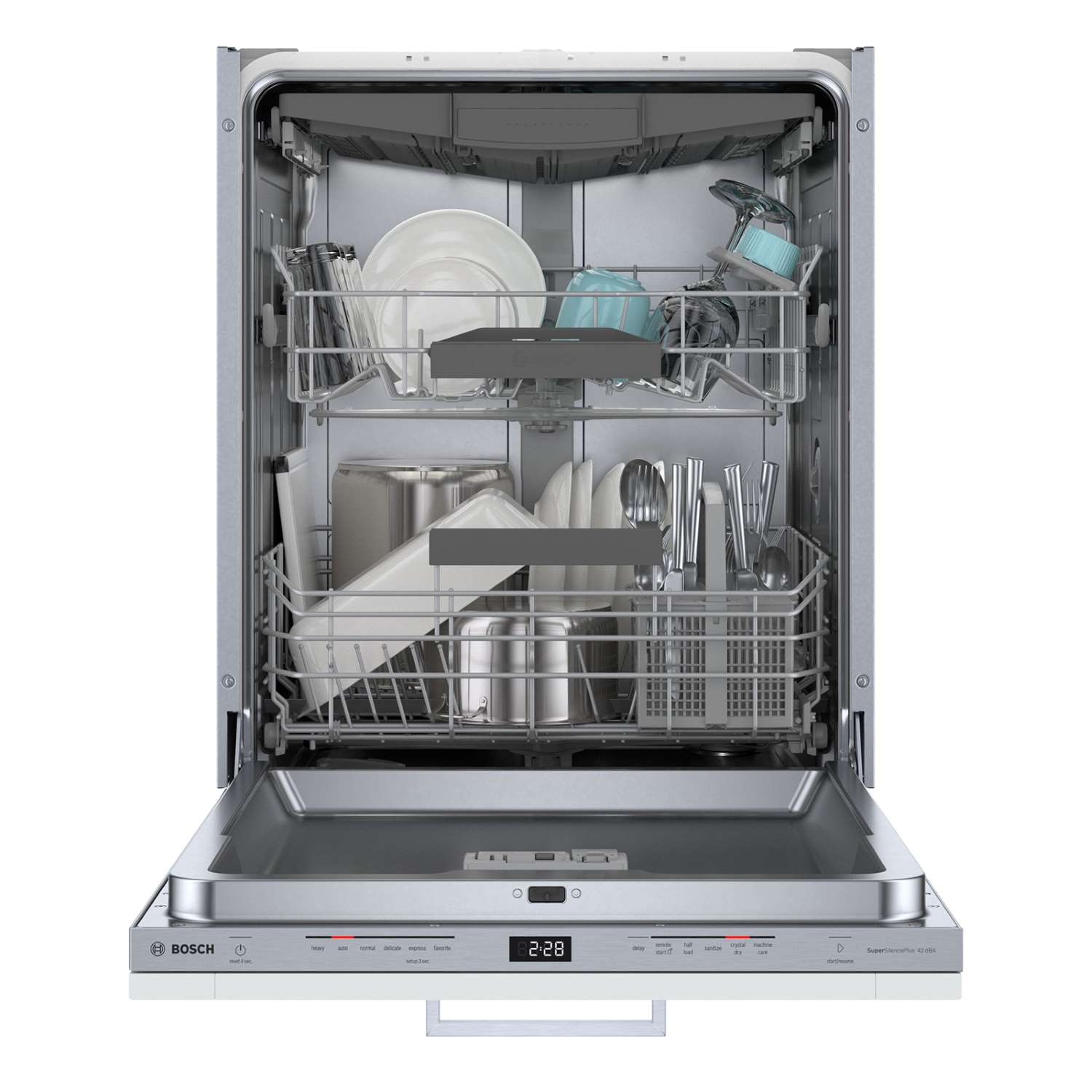 Bosch SHV78B73UC 24 Inch Built-In Dishwasher - Smart Home Connect, CrystalDry Technology, Ultra-Quiet 42 dBA, Third Rack - Perfect for Modern Kitchens and Large Families