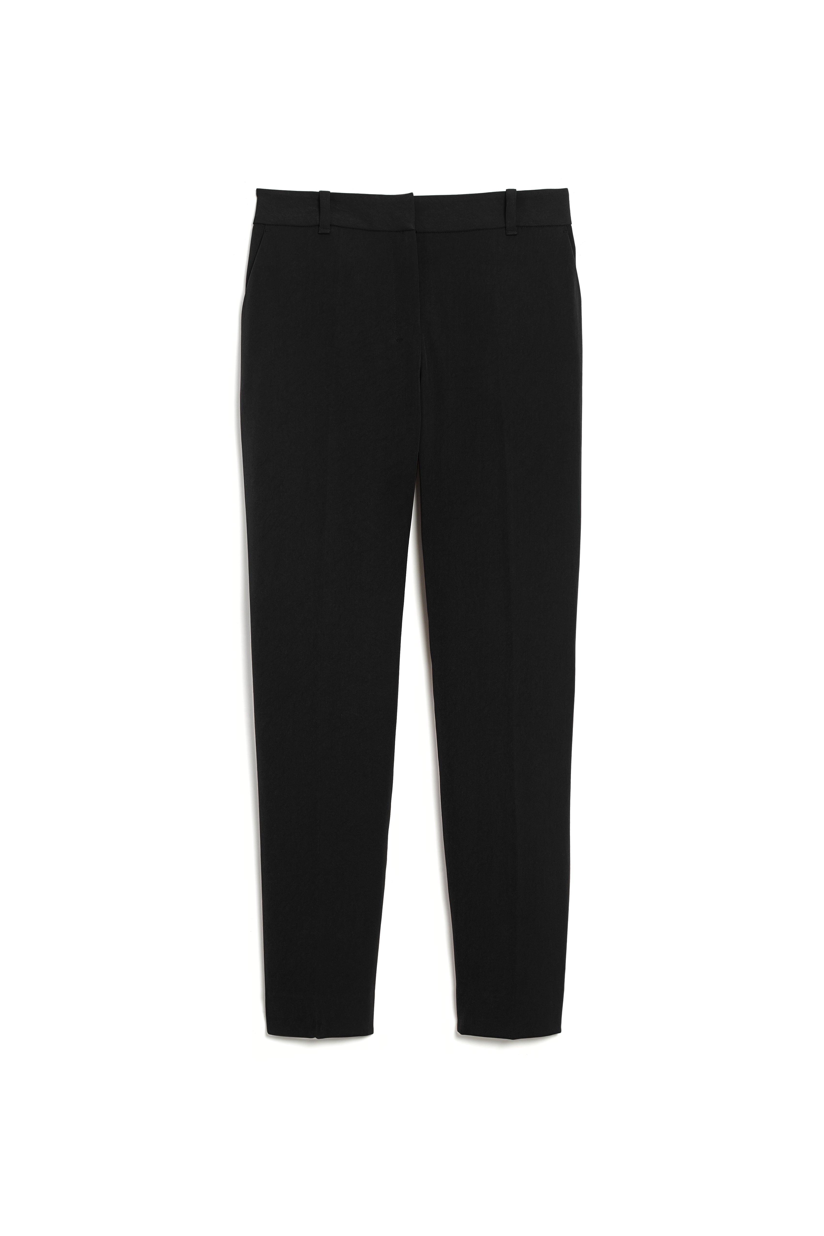 Mejia Washable Wool Twill Pants for Men & Women - Classic Black Trousers for Office, Travel & Casual Wear