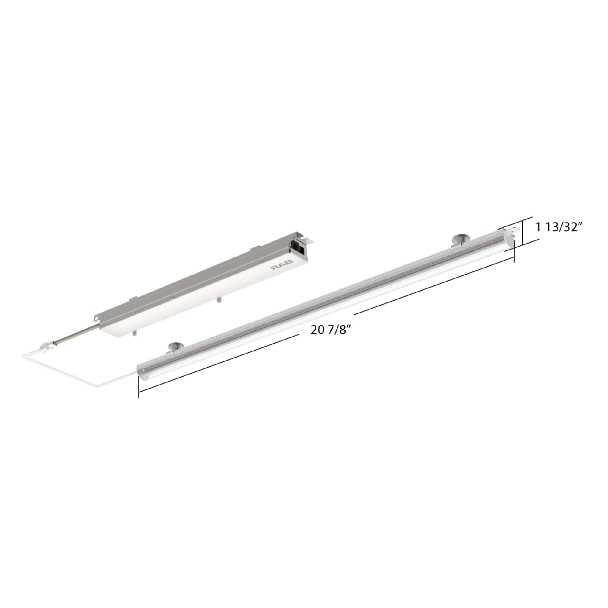 2ft LED Magnetic Retrofit Kit - 3000 Lumens, 20W, Selectable CCT (3000K-5000K), Clear Lens, 120-277V - Perfect for Under Cabinet Lighting, Closets, and Workspaces