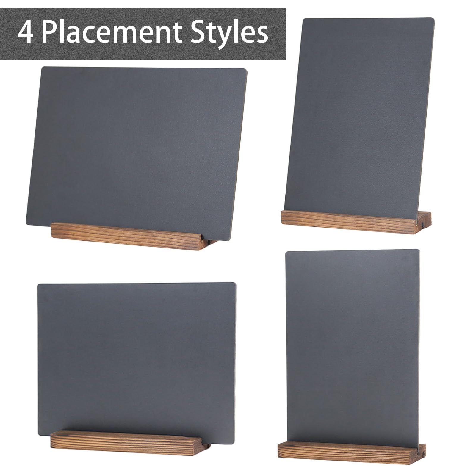 Double-Sided Wooden Chalkboard with Stand (2 Pack) - 8.7x11.5 Inches Blackboard for Kids, Classroom, Restaurants & Home Decor