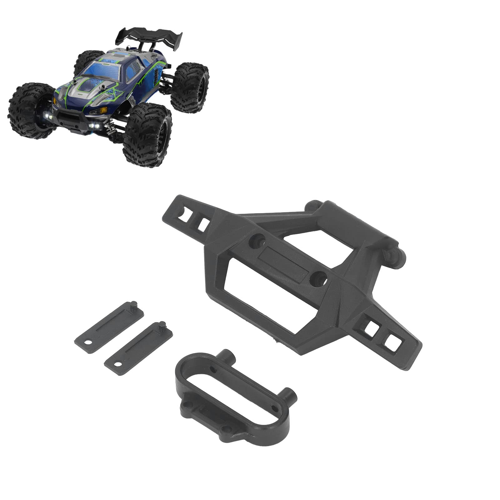 VBESTLIFE 1/16 Scale RC Car Front Bumper Set - Durable PA Plastic Replacement Bumper for SCY 16101 & 16102 Models (Black) - Perfect for Off-Road Racing, Bashing & RC Car Upgrades