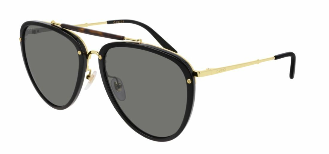 Gucci GG 0672S 001 Black Gold/Gray Polarized Sunglasses for Women - Luxury Designer Shades for Driving, Beach & Outdoor Fashion