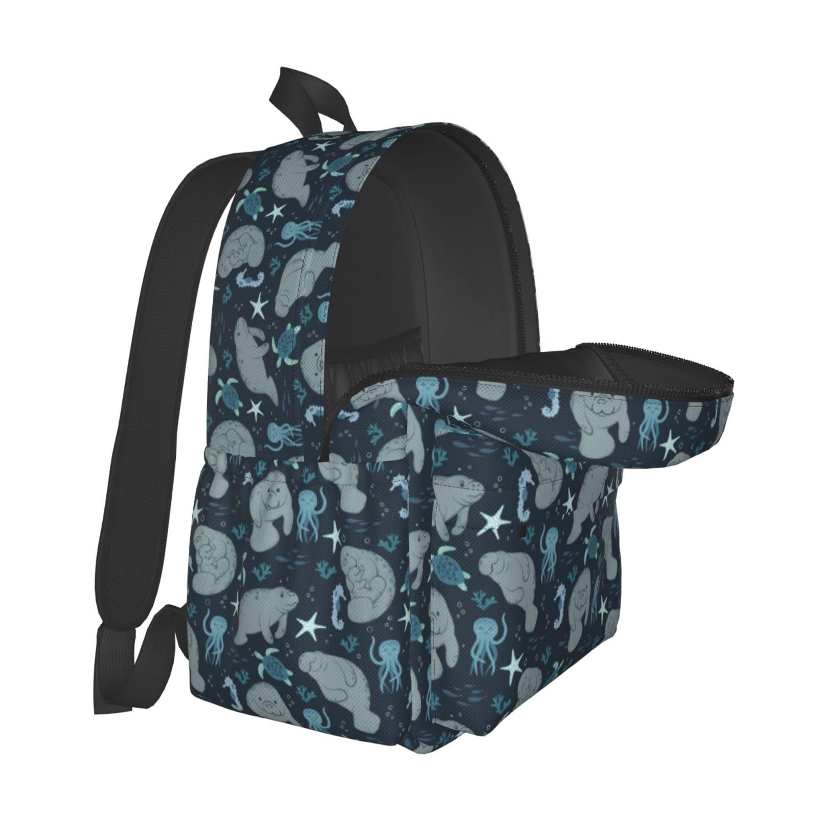 Manatees Travel Backpack for Women & Men - Waterproof Laptop Backpack for Work, School, Hiking & Camping - 17 Inch Computer Backpack with USB Charging Port - Perfect Carry-On Backpack for Travel, Commuting & Outdoor Adventures