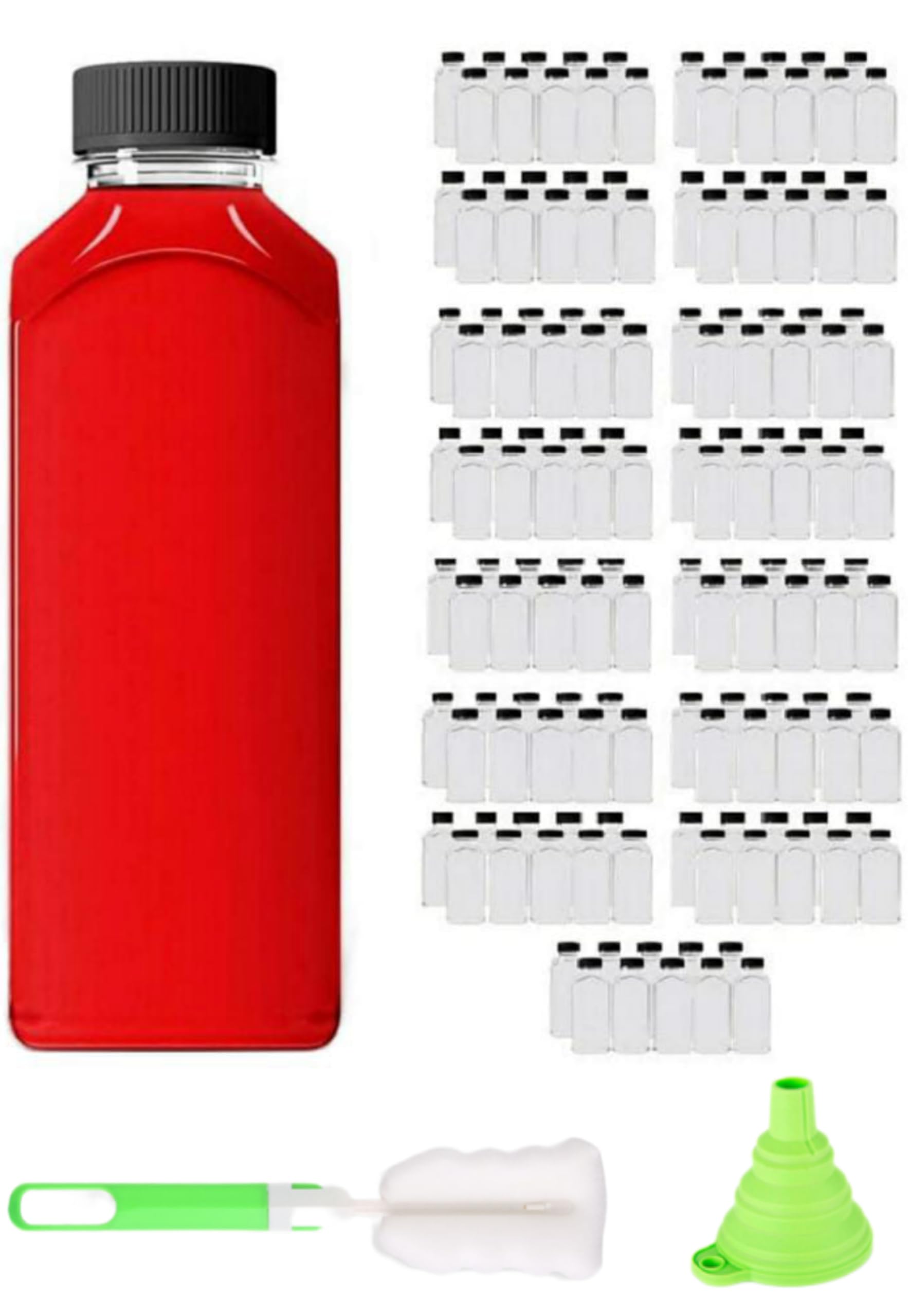 140 Pack 16oz Clear PET Plastic Bottles with Lids - Leakproof Reusable Containers for Water, Juice, Smoothies, Meal Prep & DIY Projects - BPA-Free Disposable Drink Bottles for Home, Office, Gym & Travel
