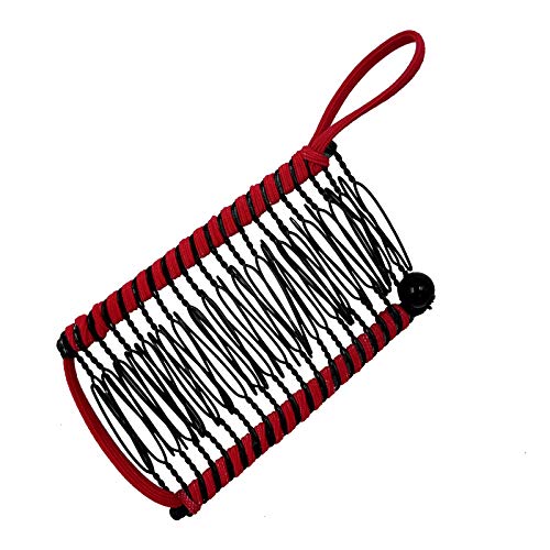 Vintage Double Prong Hair Clip with 20 Teeth - Stretchable Hair Accessory for Women & Girls (Red, One Size) - Perfect for Updos, Ponytails & Everyday Styling