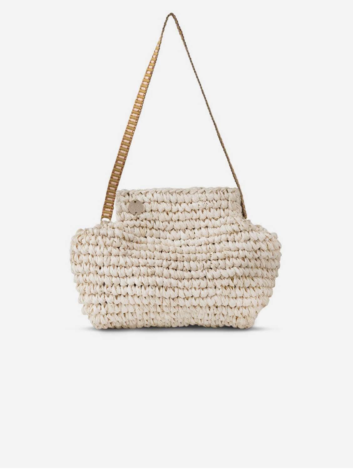 Lilis Vegan Small Raffia Frame Clutch Bag - Natural & Copper Stripe Handbag for Women | Perfect for Beach, Wedding, and Summer Outfits