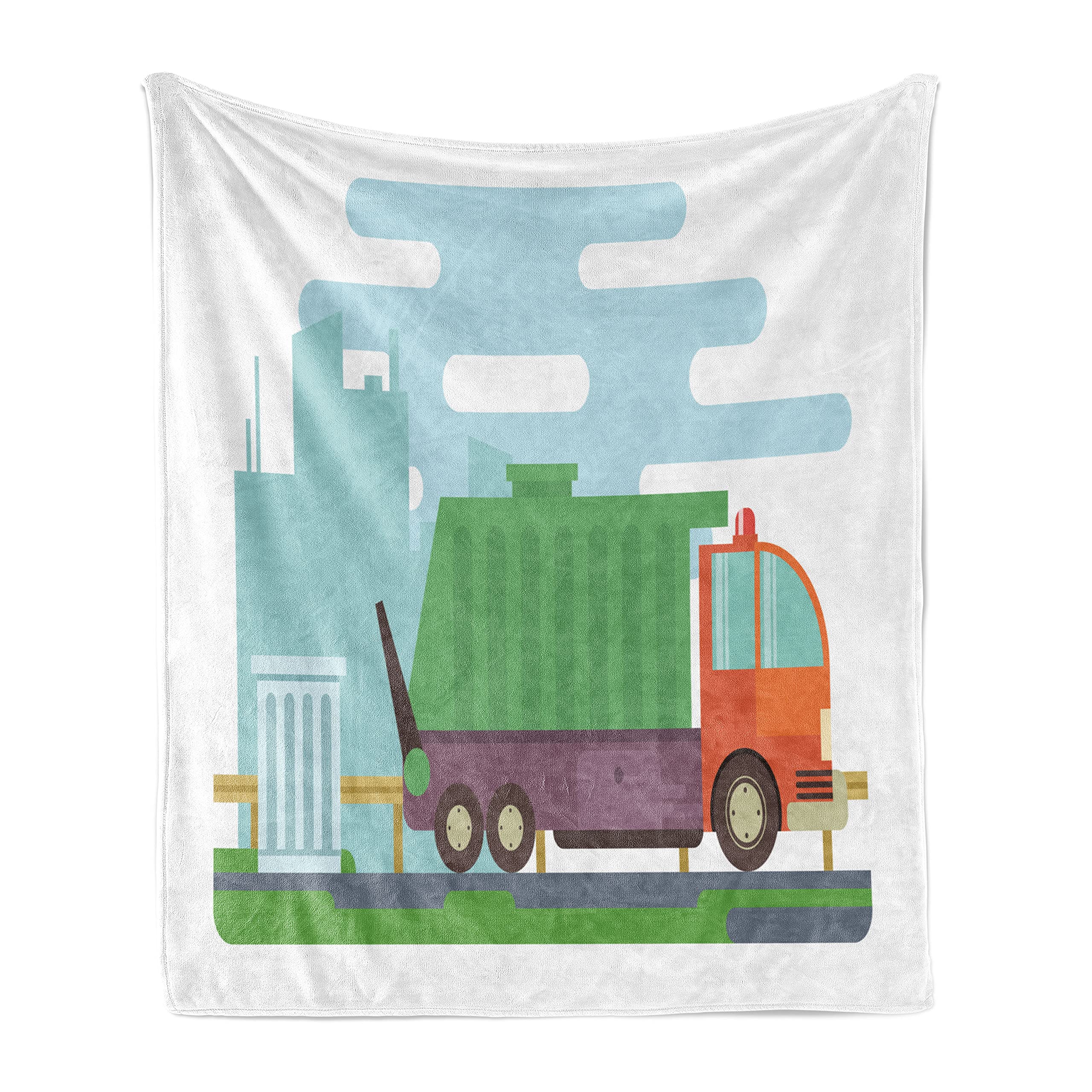 Ambesonne Garbage Truck Fleece Throw Blanket 70