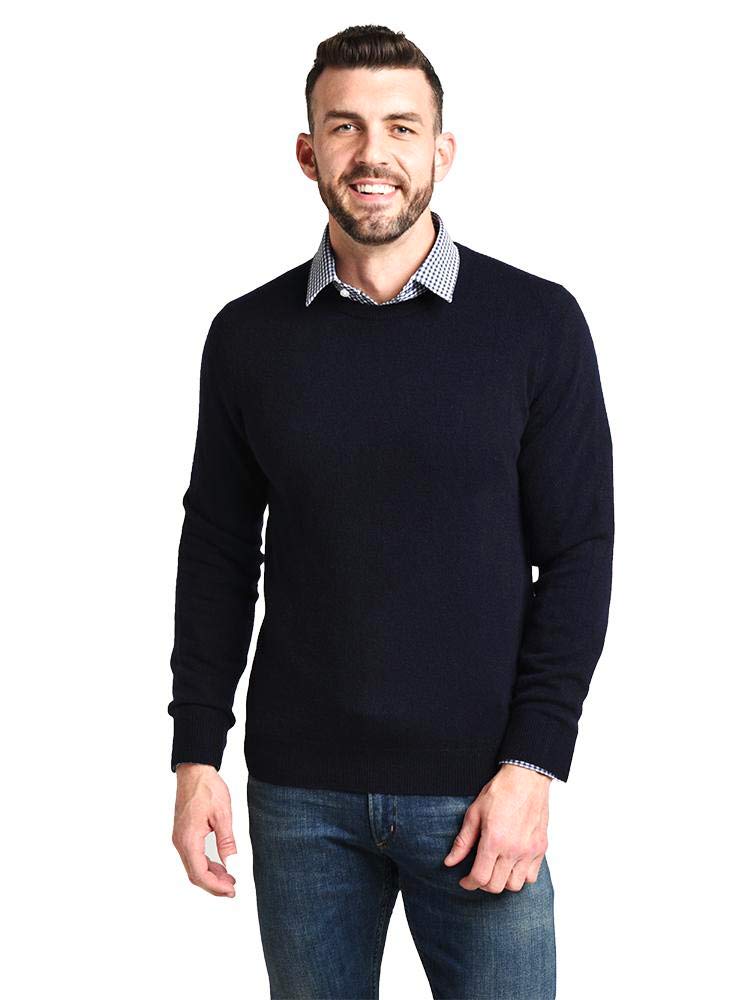Premium Men's Cashmere Crew Neck Sweater - Soft & Warm Winter Knitwear for Casual & Office Wear