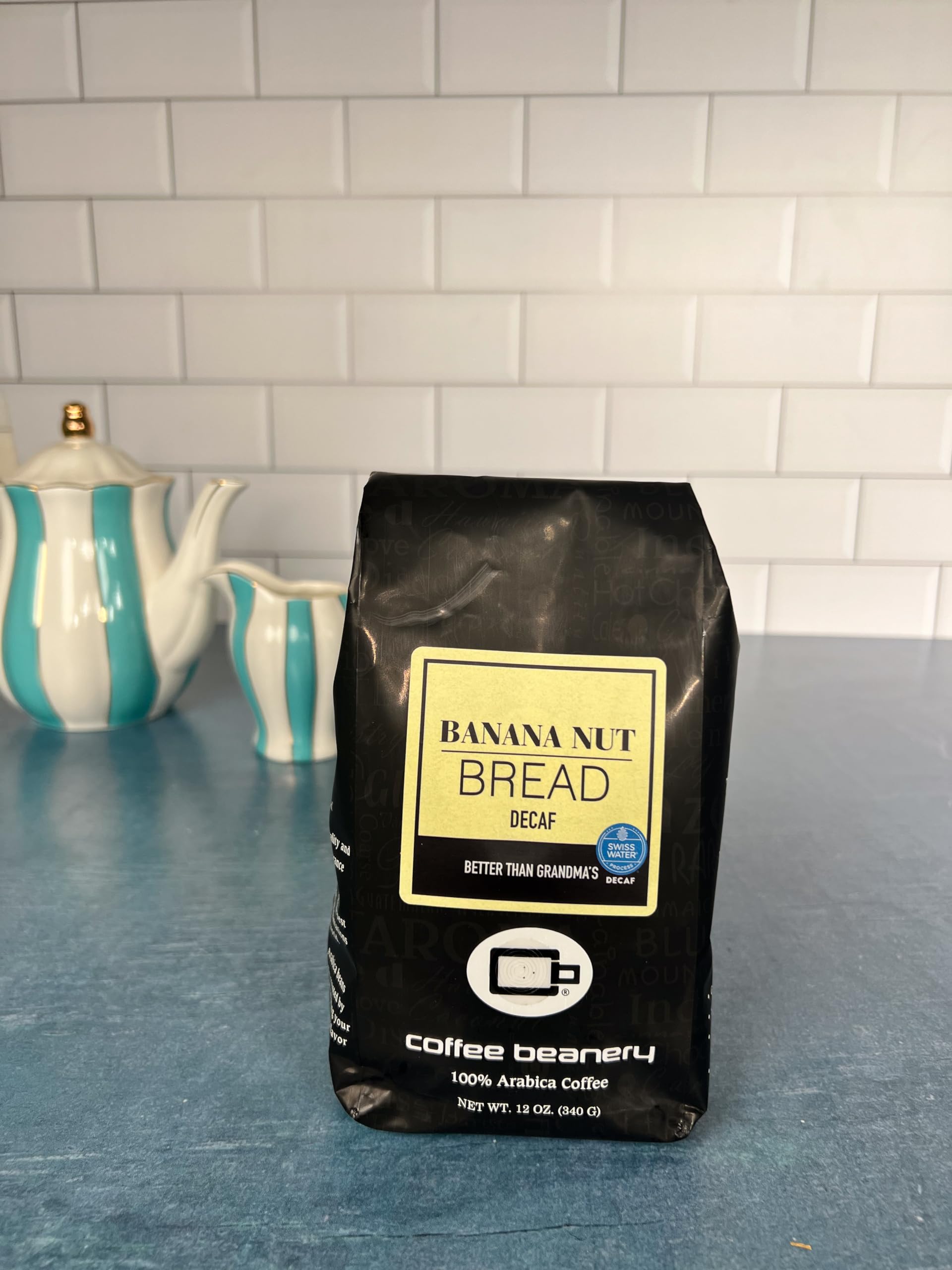 Banana Nut Bread Flavored Decaf Coffee | Specialty Arabica Medium Roast | 12oz Coarse Ground | Perfect for Breakfast & Afternoon Tea Time