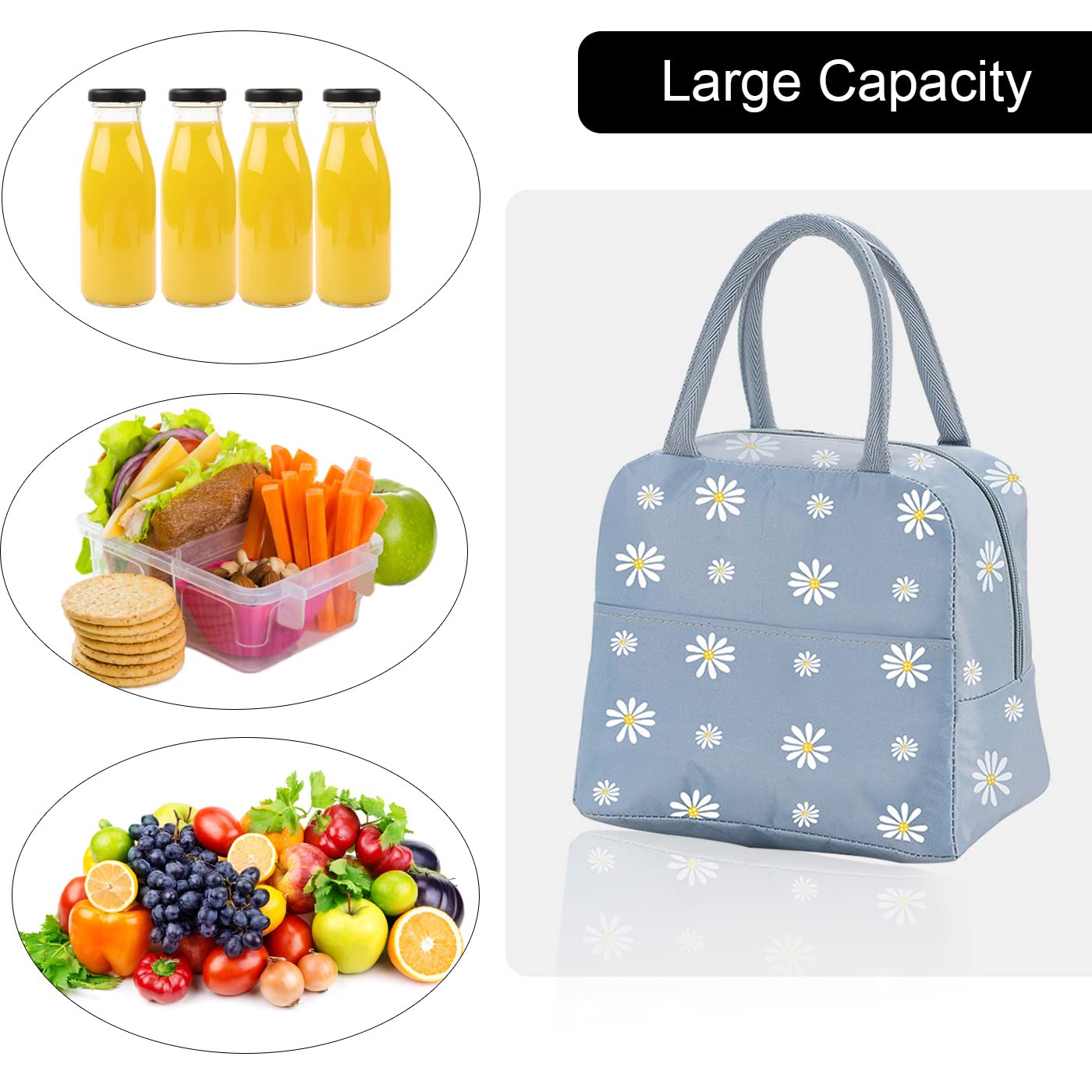 YumSur Insulated Lunch Bag - Reusable Cooler Tote for Women, Men, Students & Kids | Waterproof Lunch Box Container for Work, School & Picnics
