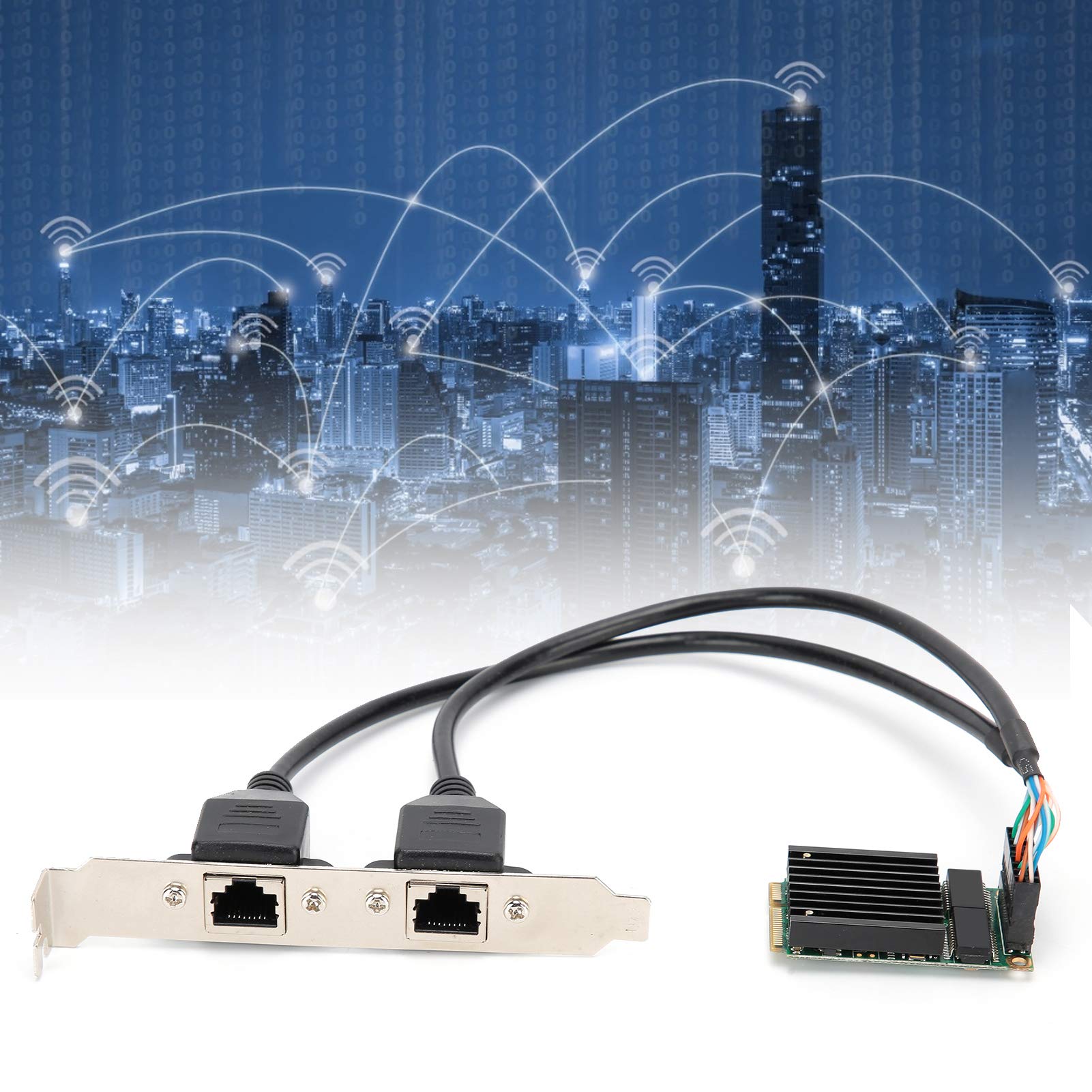 Mini PCIe Gigabit Ethernet Network Card - Dual RJ45 Port, 10/100/1000Mbps, Intel 82583V Chipset Compatible with Linux - Ideal for Industrial PCs, Servers & Embedded Systems