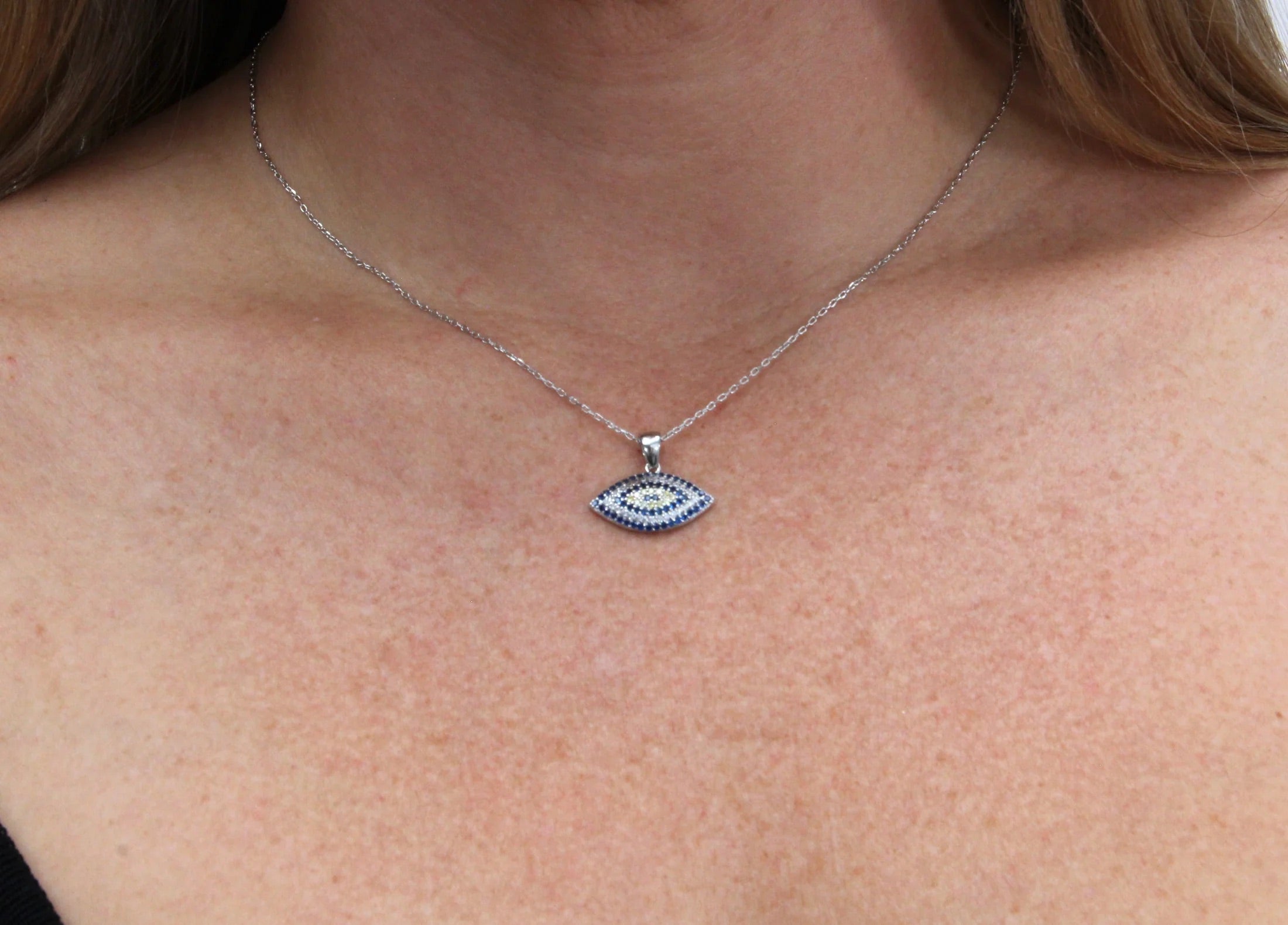 Elegant Rolo Chain Necklace with Eye Pendant - Perfect for Women's Everyday Wear, Gift Giving & Special Occasions