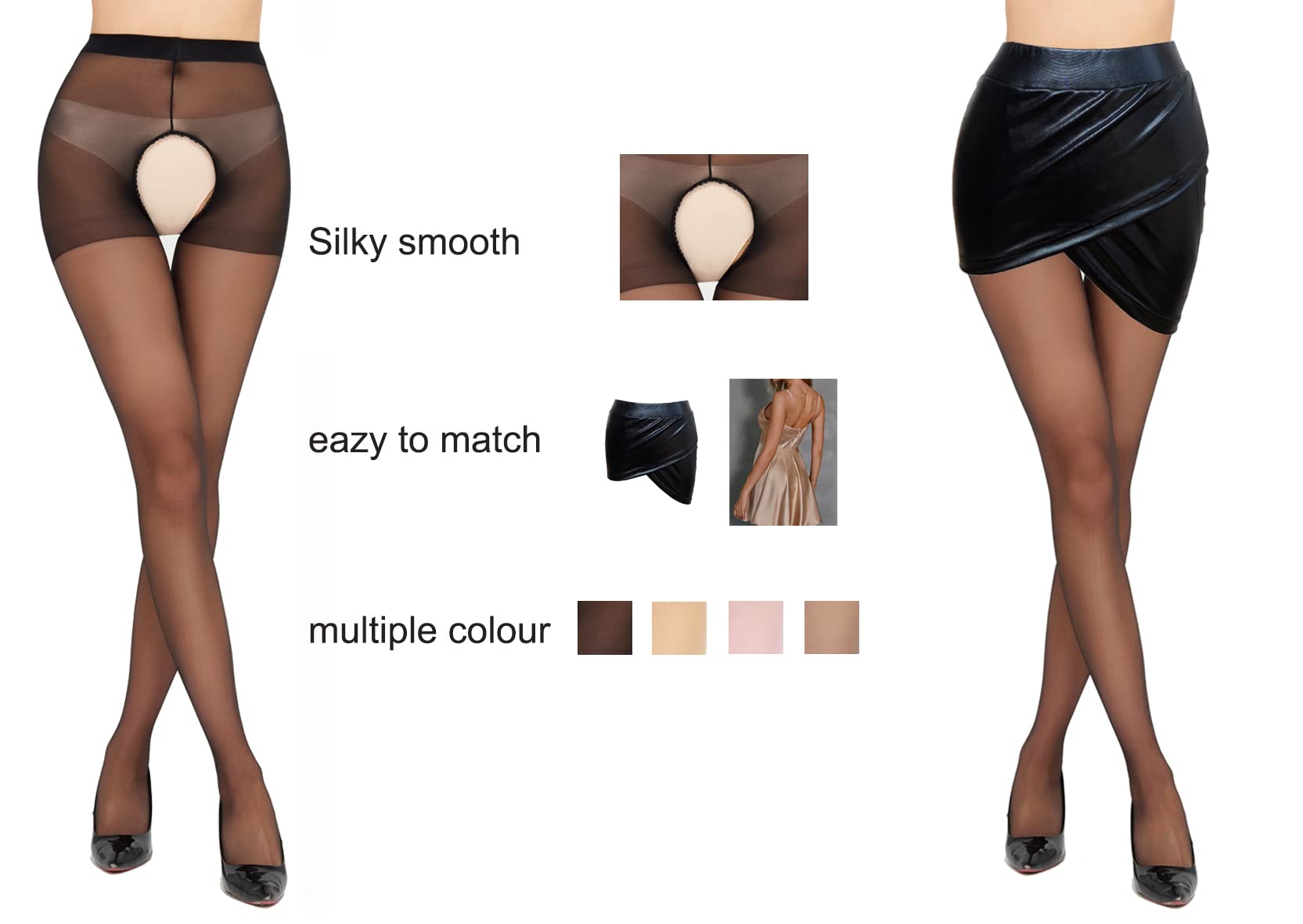 Sexy High Waist Sheer Pantyhose for Women - Garter Belt Stockings with Suspender Tights | Perfect for Date Night, Cosplay & Special Occasions