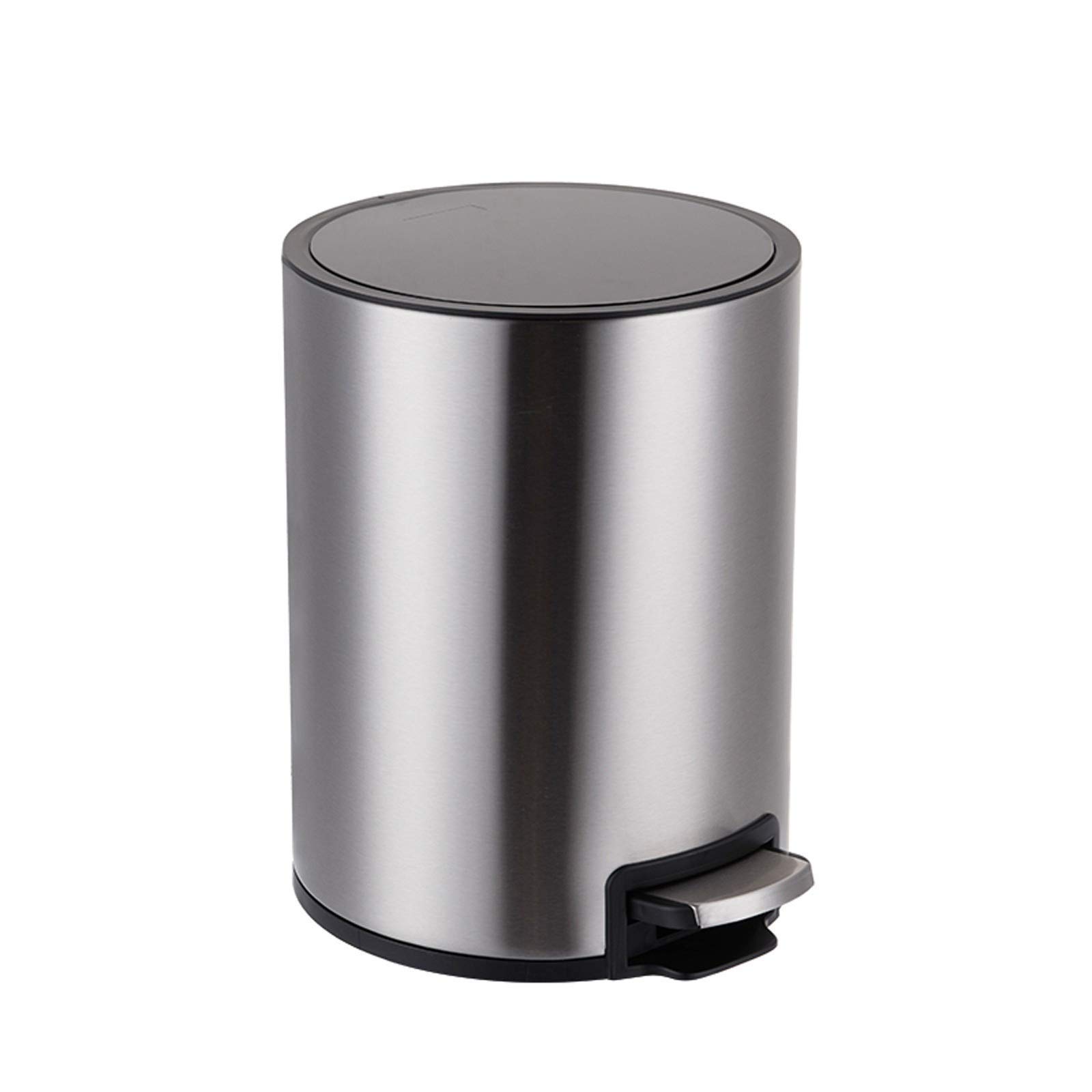 Stainless Steel Step Pedal Trash Can with Lid - Drum-Shaped Household Wastebasket for Kitchen, Office & Home - Champagne Gold - Perfect for Indoor Use in Living Room, Bathroom & Bedroom