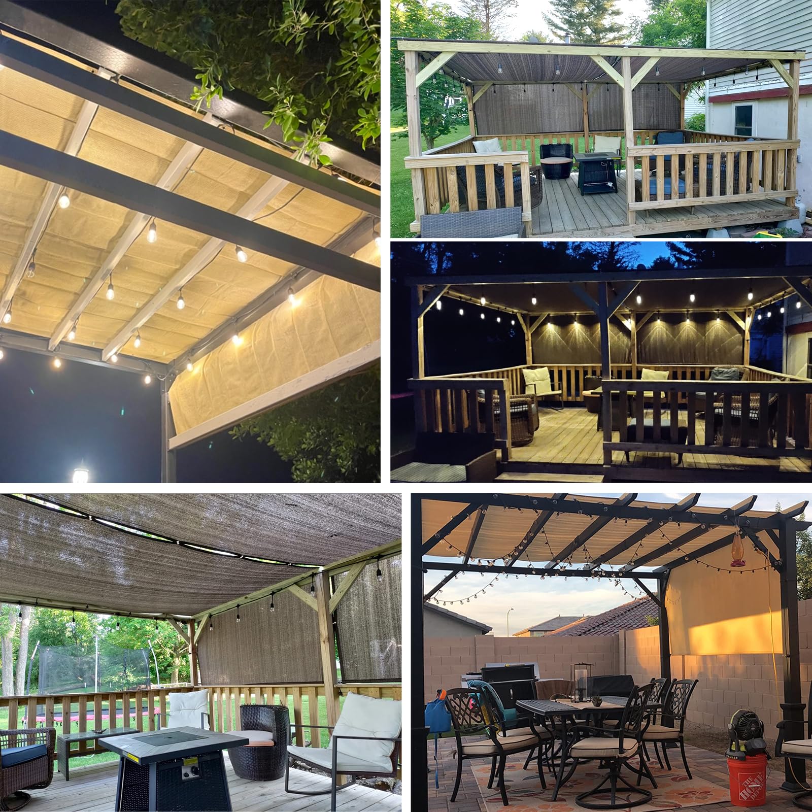 4' x 30' Pergola Canopy Replacement - UV Block Shade Cloth with Grommets & Weighted Rods for Patio, Deck, Backyard