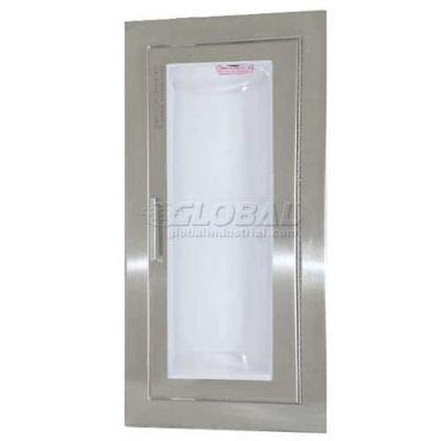 Clear Acrylic Bubble Fire Extinguisher Cabinet - Stainless Steel Fully Recessed Mount for Home, Office & Commercial Safety