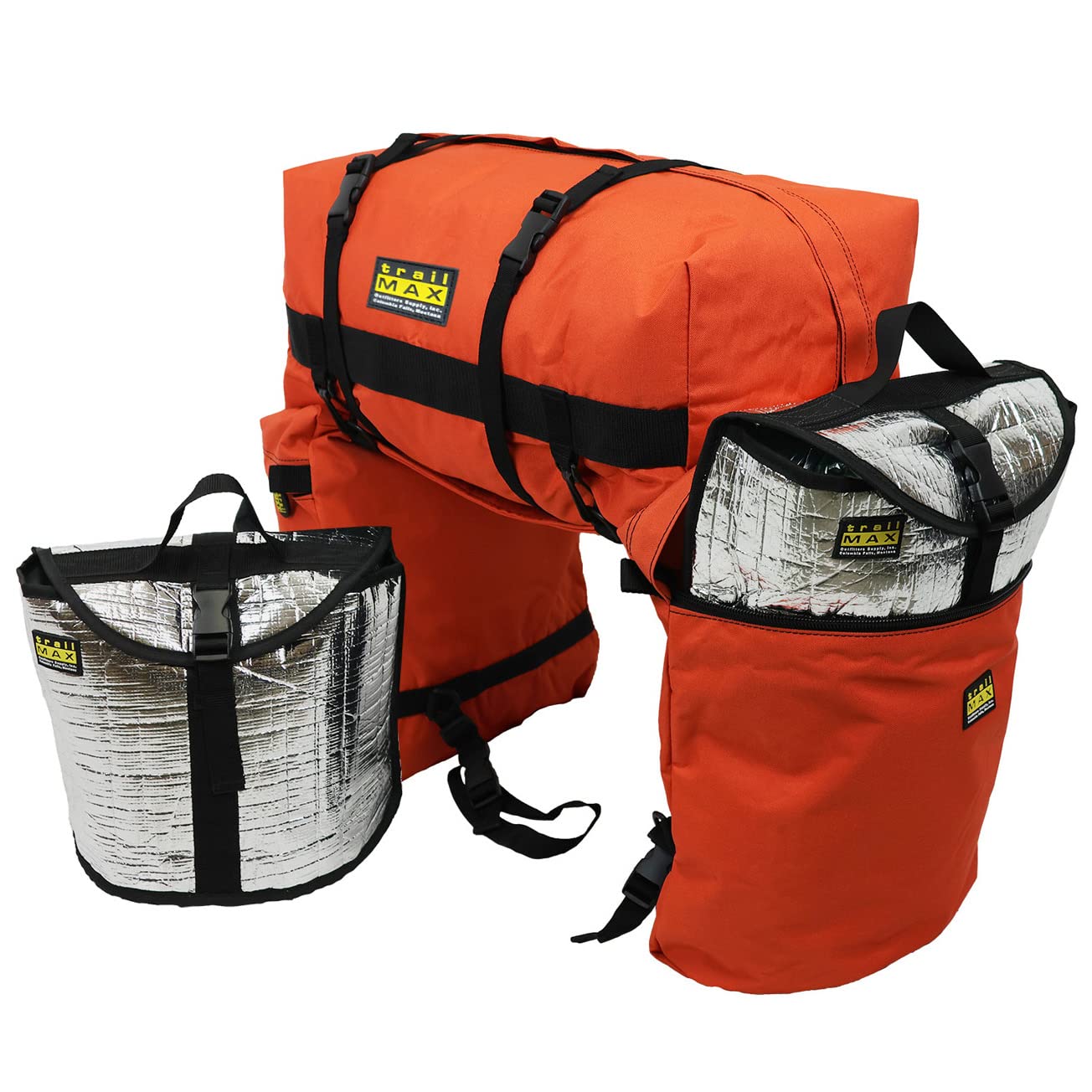 TrailMax Large Insulated Horse Saddlebags for Trail Riding - Detachable Cantle Bag Included - Western & Endurance Saddle Accessories - Perfect for Long Distance Horseback Riding & Outdoor Adventures